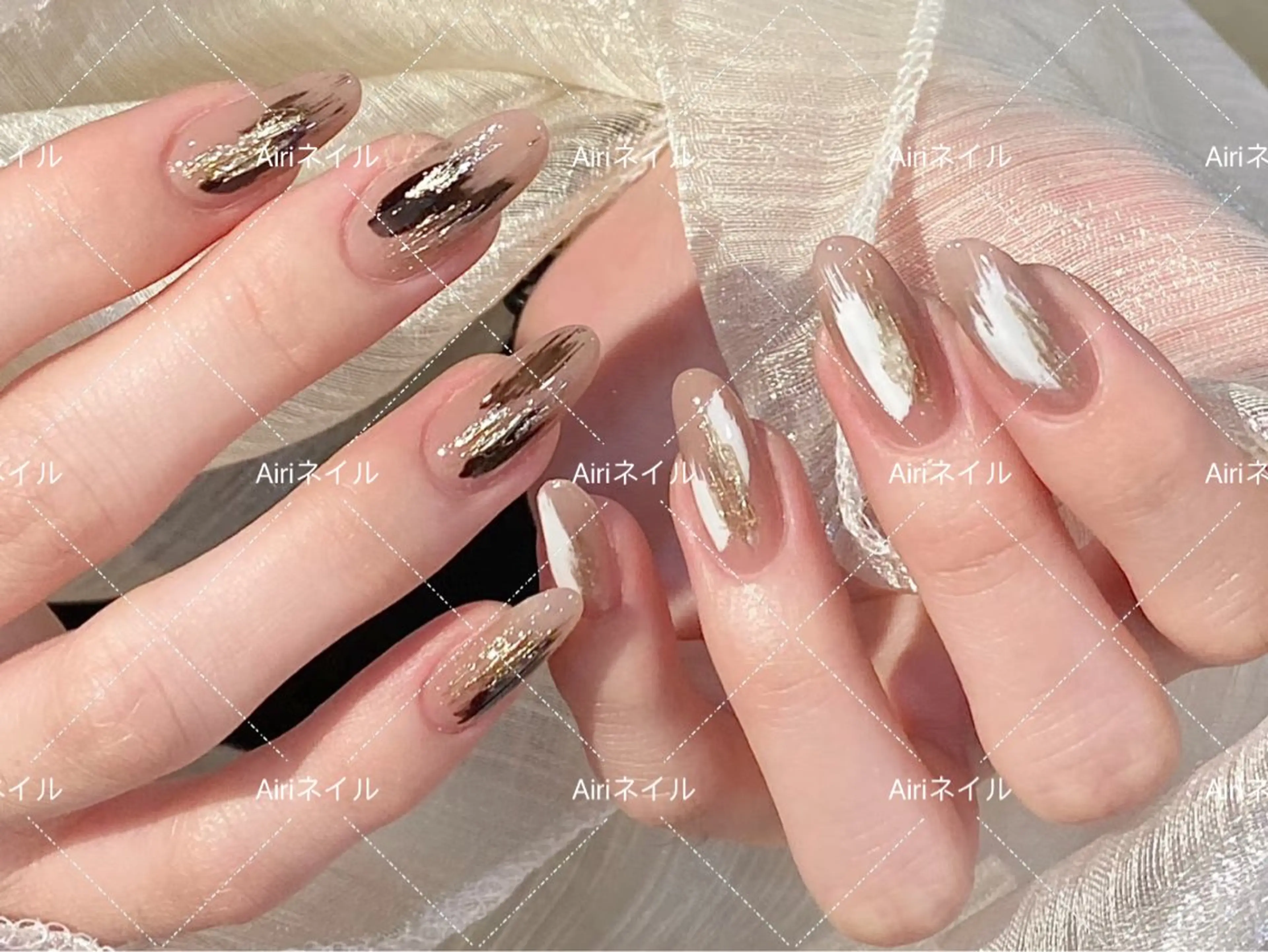 ネイル ネイルサロンAiri 長さ出し·シンプルのネイルデザイン