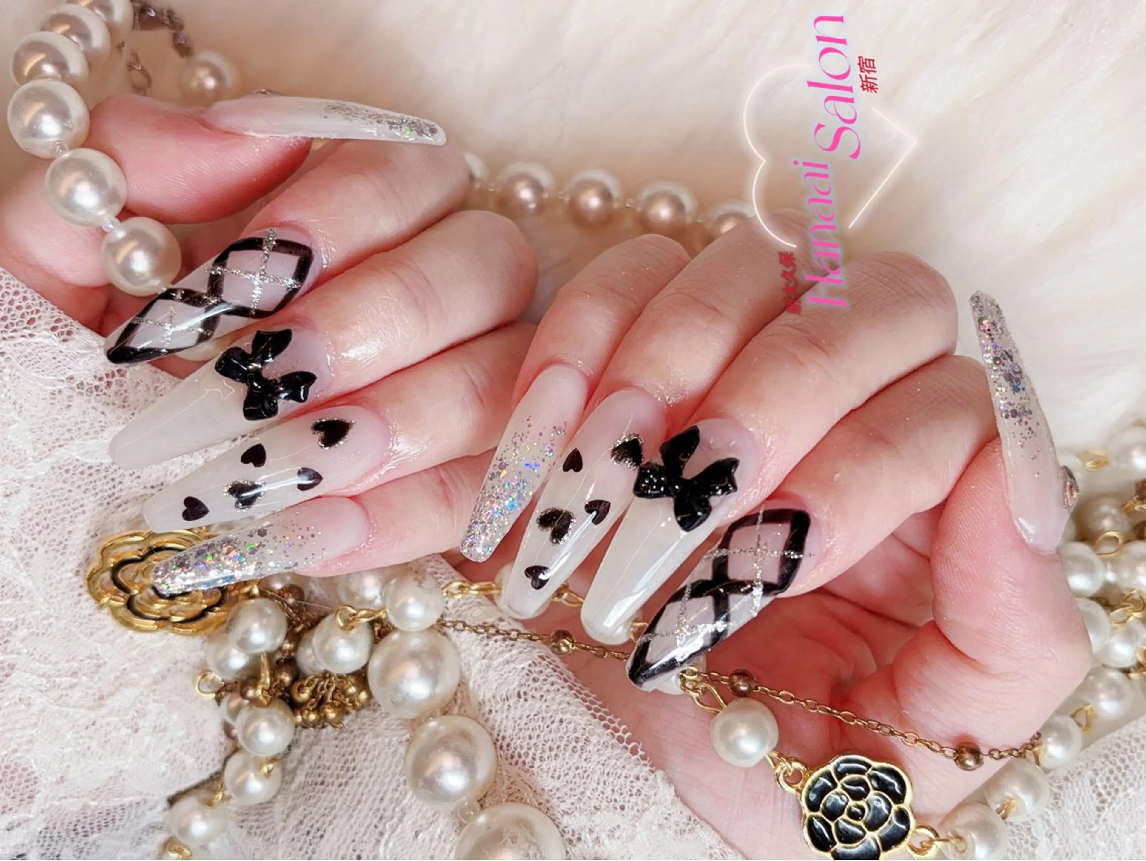 セミロング ハンドネイル Hanaai Salon新大久保店のネイルデザイン