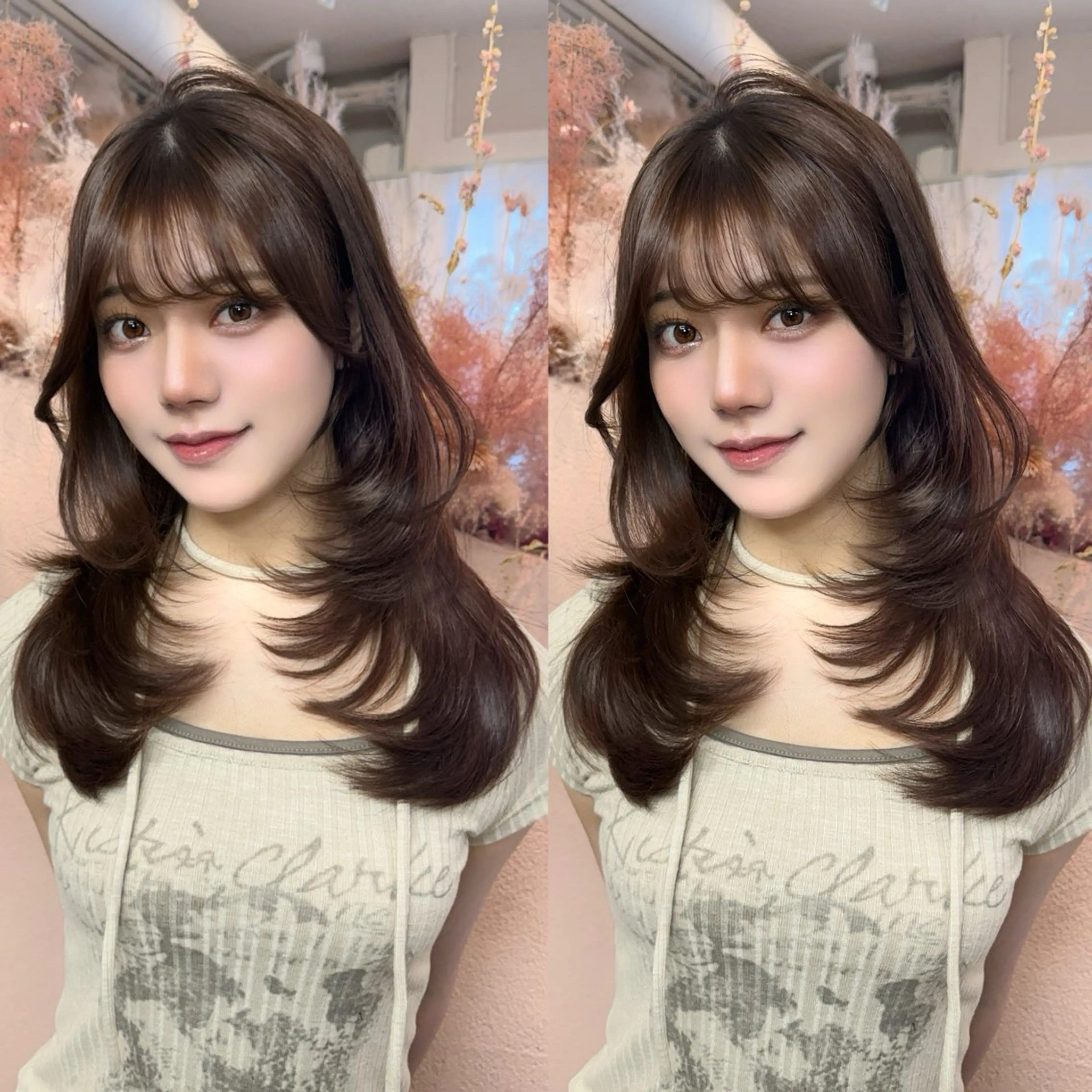 セミロング カット ヘアカラー トリートメント ♡韓国/レイヤー カット/Ayana♡のヘアスタイル