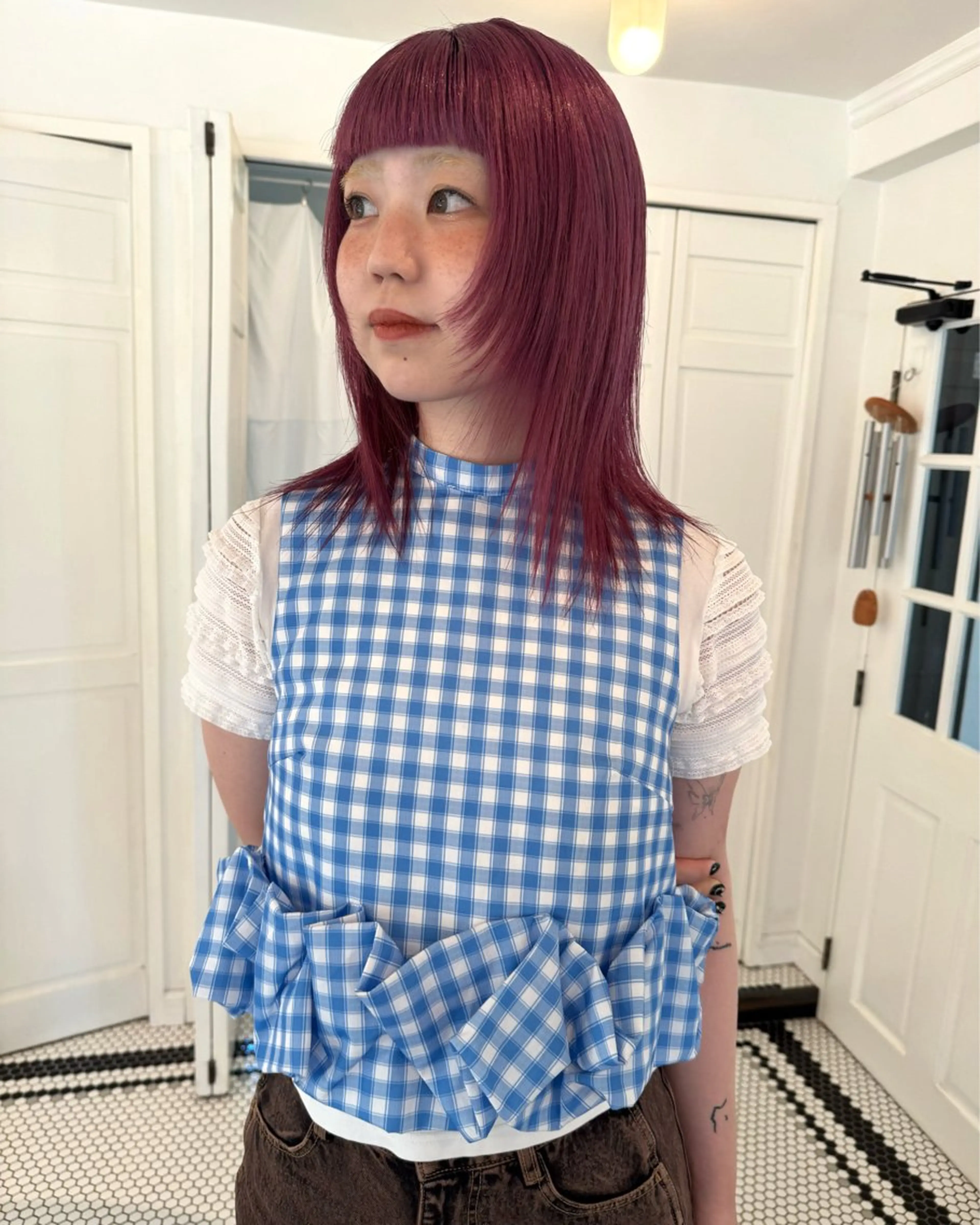 カラー ヘアカラー ブリーチカラー🎀 韓国風/寺門美優のヘアスタイル