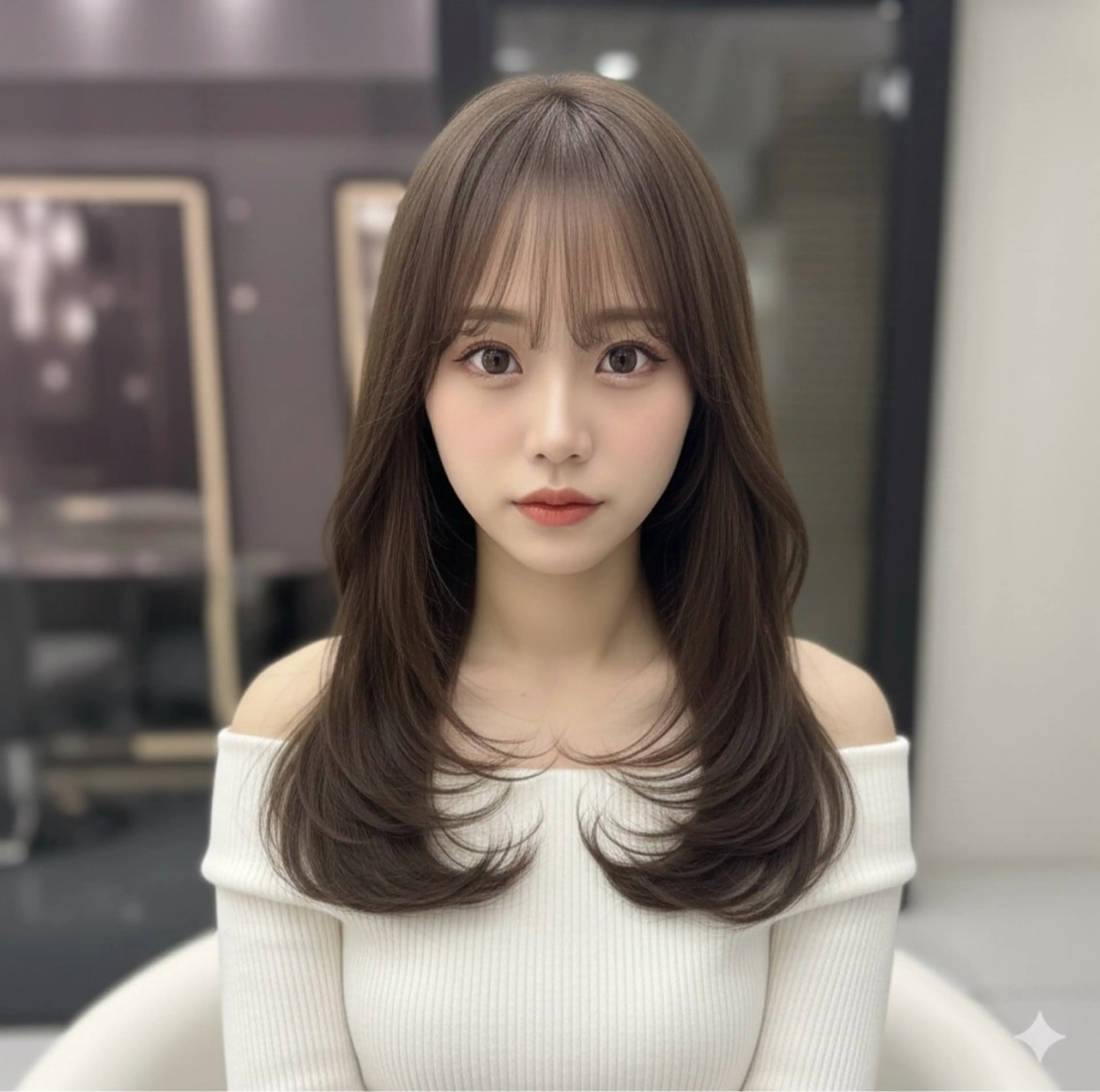 セミロング ヘアカラー 新宿/韓国レイヤー/ 髪質改善/佐藤航のヘアスタイル