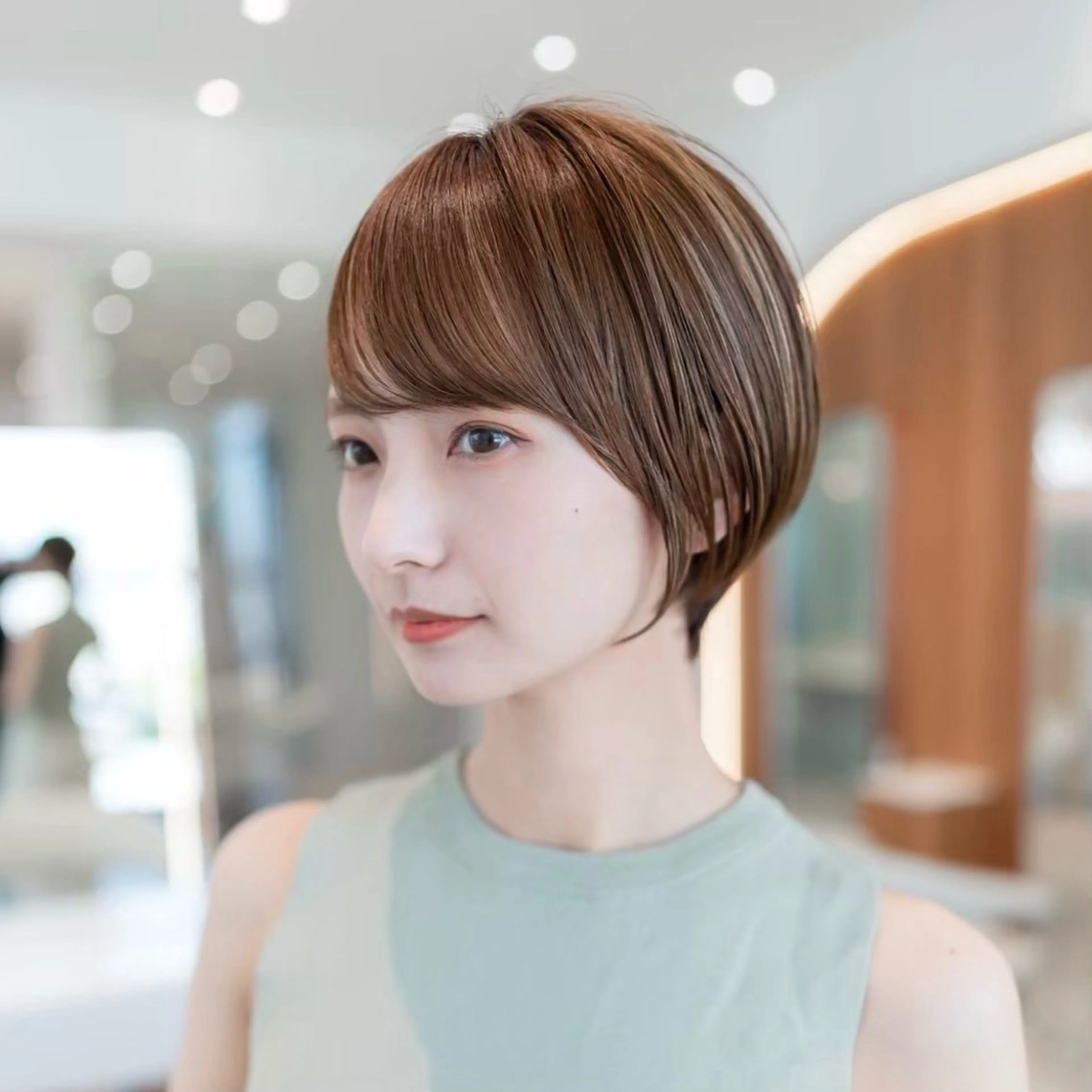 ショート カラー ショートボブ 丸みショート イルミナカラー ボブ 髪質改善 カット ヘアカラー トリートメント 渋谷ボブ/レイヤー ボブ田中航平のヘアスタイル