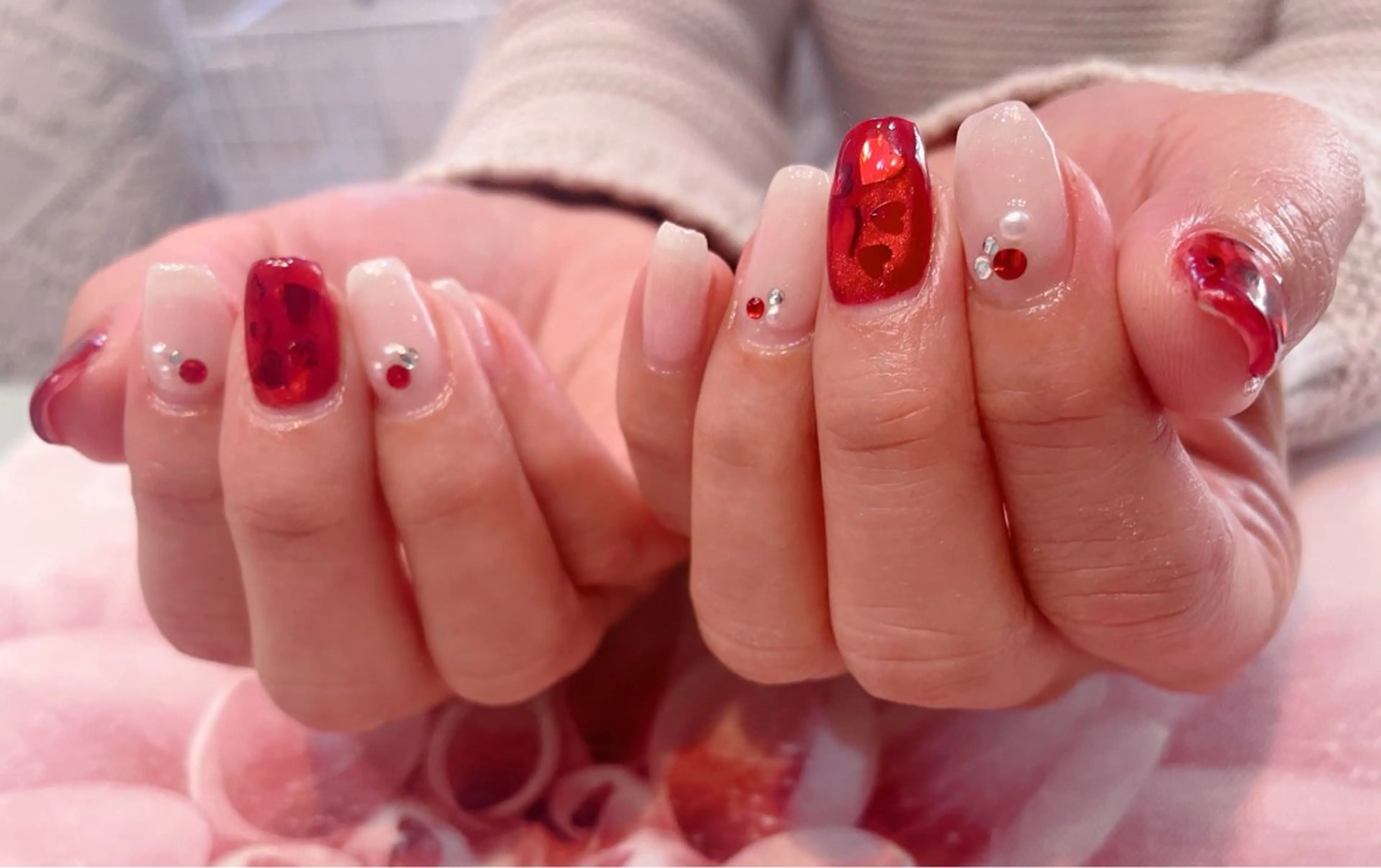 ネイル ハート バレンタイン Bel nailsのネイルデザイン