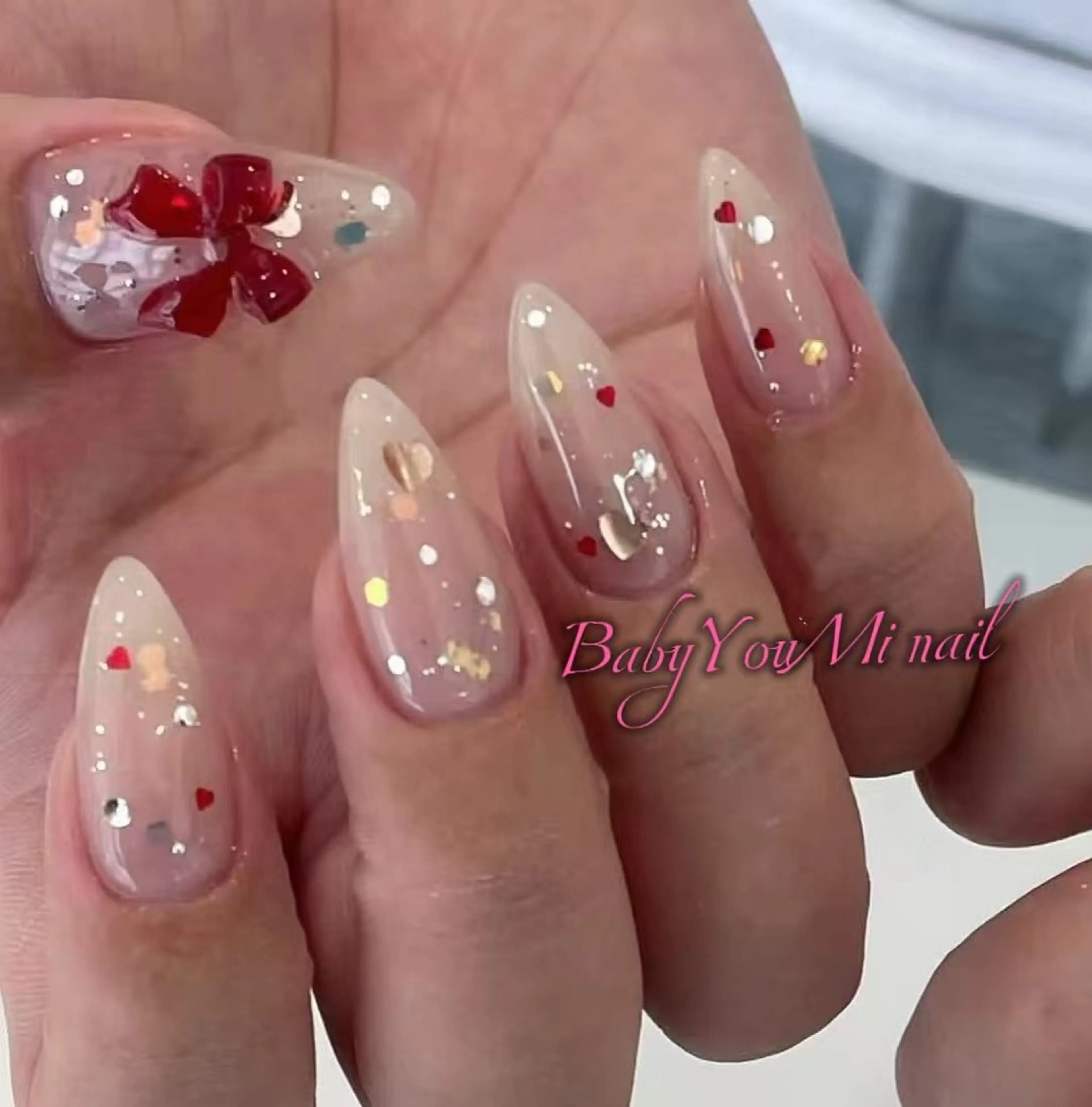 ネイル オーロラネイル フラワーネイル フットネイル フレンチネイル ジェルネイル ハンドネイル BabyYouMi ねねのネイルデザイン