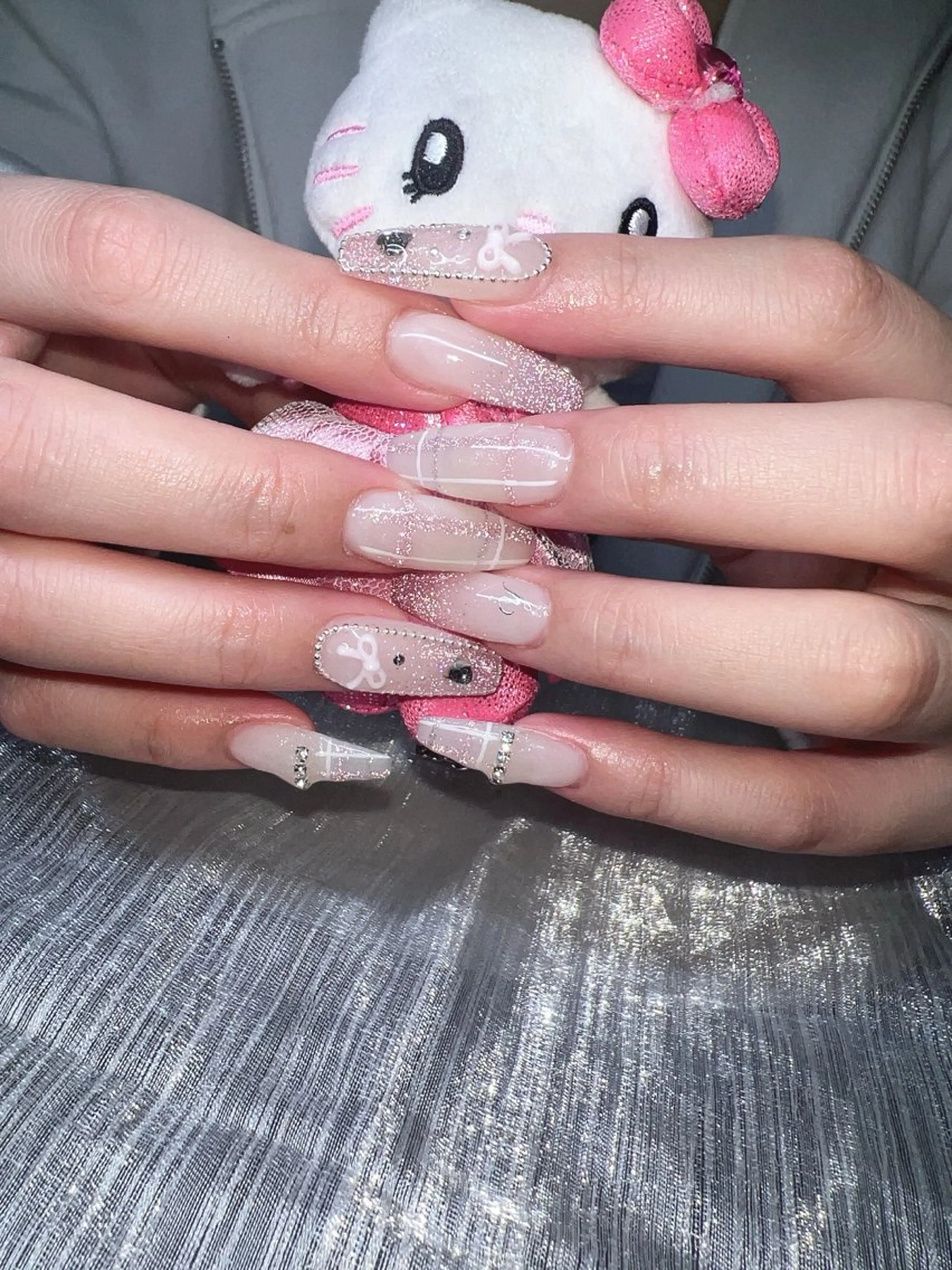 ネイル オーロラネイル チークネイル 長さ出し フットネイル フレンチネイル Lee Nailsのネイルデザイン