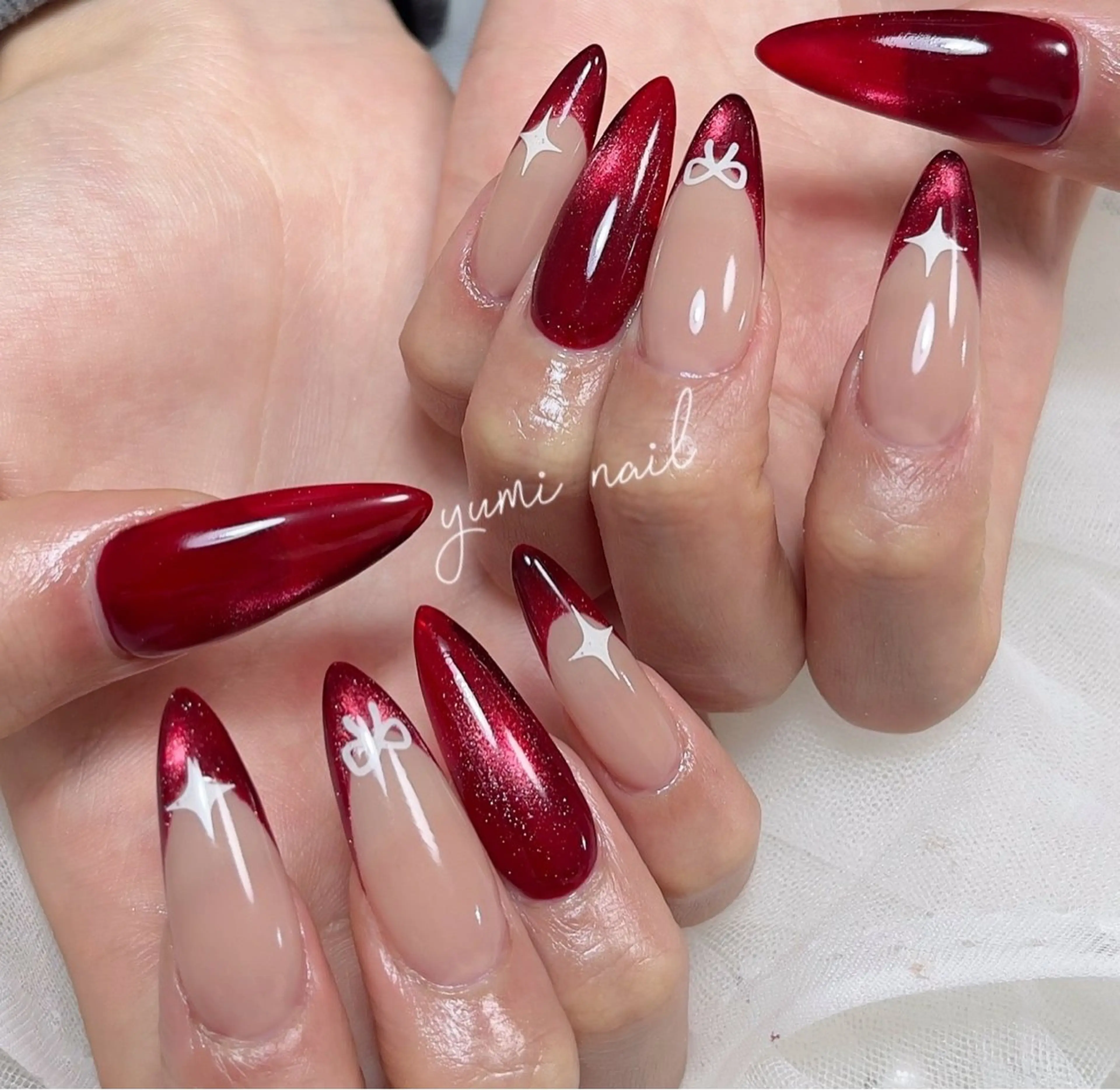 ネイル ハンドネイル 𝐲𝐮𝐦𝐢🎀 長さ出しデザイン専門のネイルデザイン