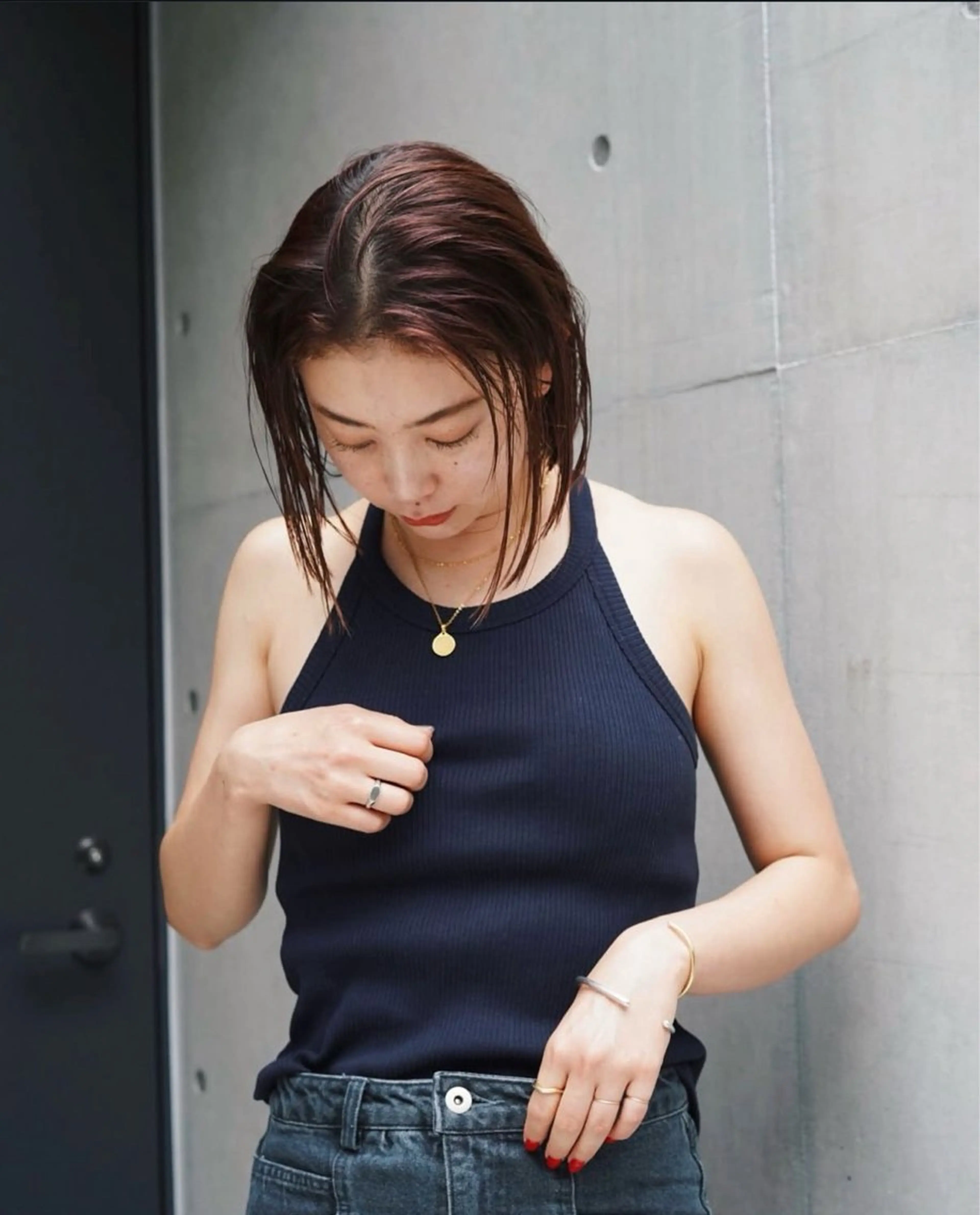 ミディアム カラー ヘアアレンジ ボブ 栄💗レイヤーカット ｜韓国風｜haruのヘアスタイル