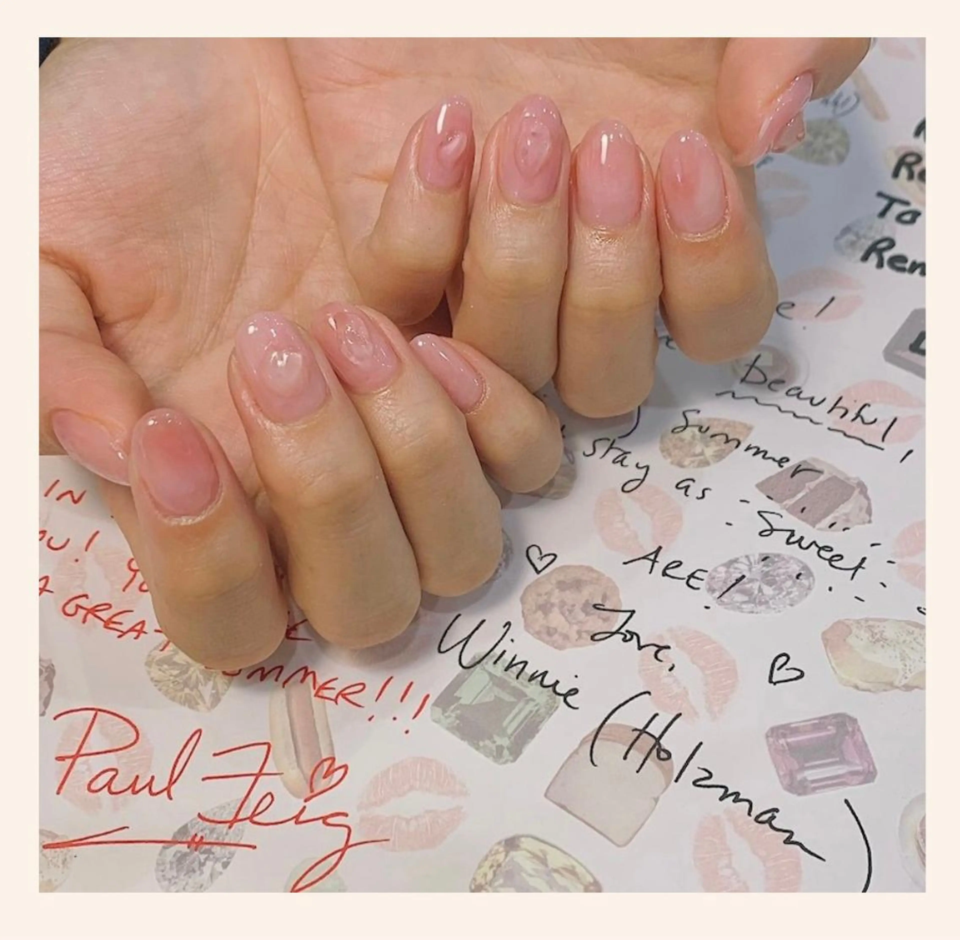 ネイル ピンク ぷっくりネイル mana ☾のネイルデザイン