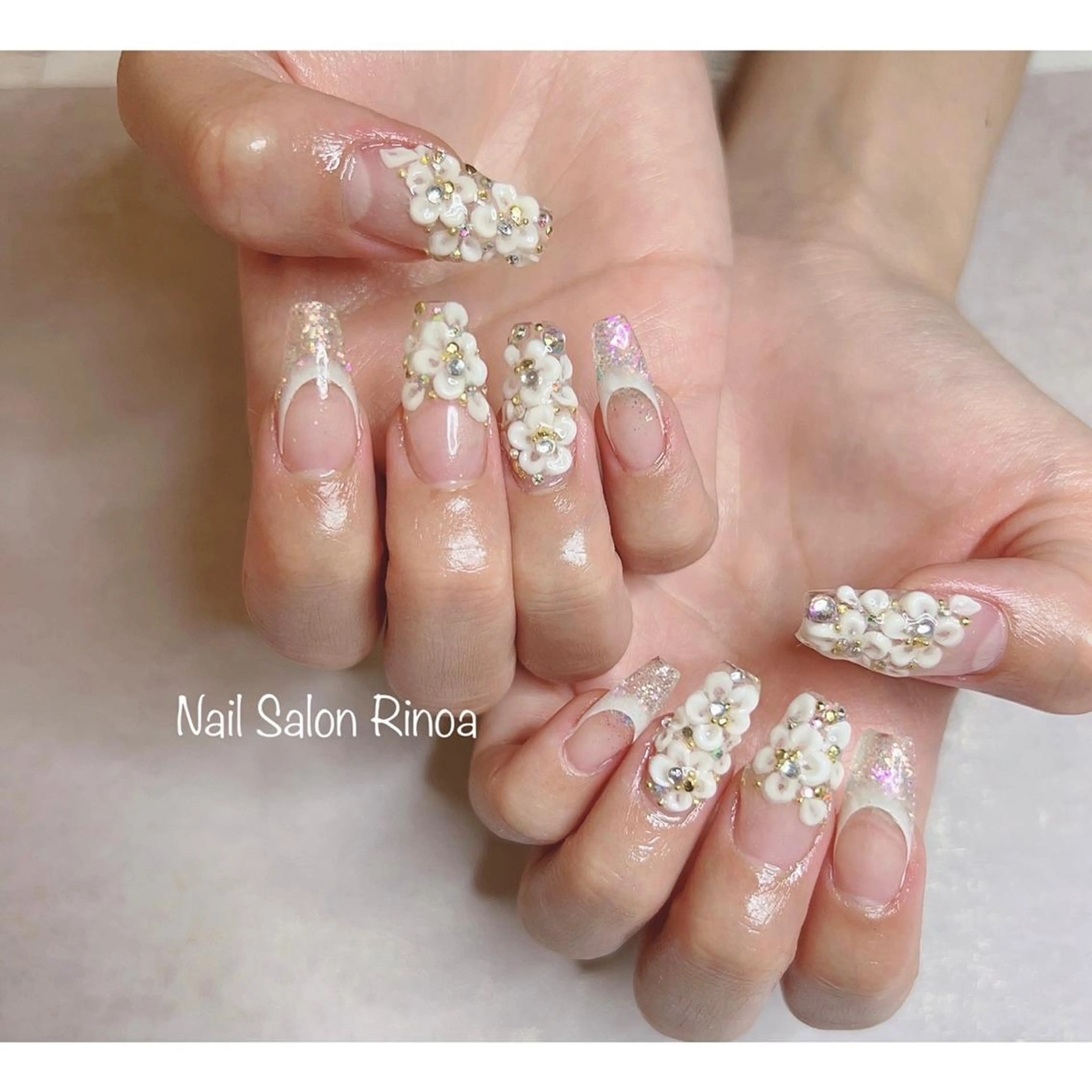 ネイル フラワーネイル スカルプネイル Nail Salon Rinoaのネイルデザイン