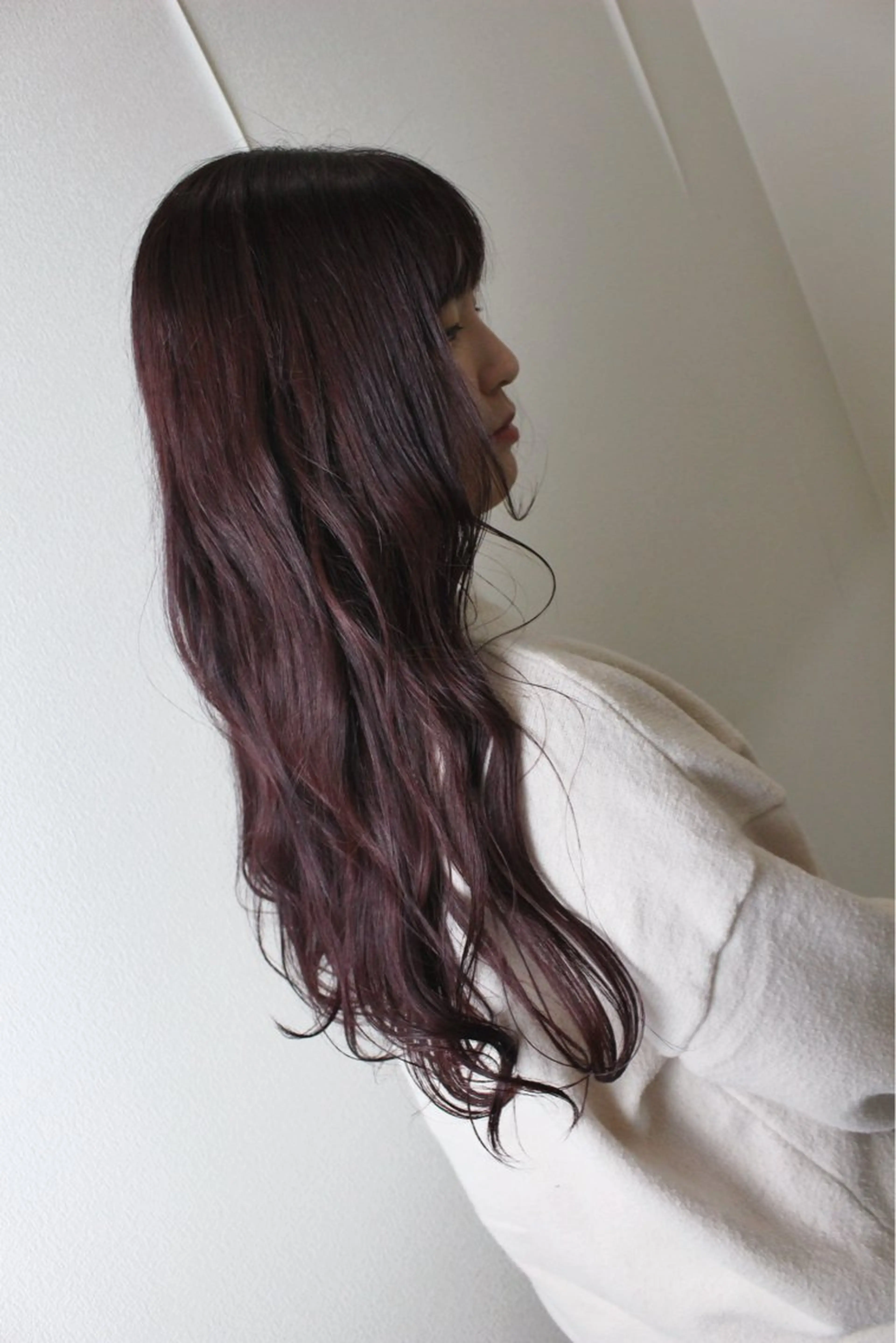 ロング カラー ブリーチ ブラウンカラー ブリーチなしカラー ピンクカラー ピンクブラウン カット ヘアカラー 土居 正季のヘアスタイル