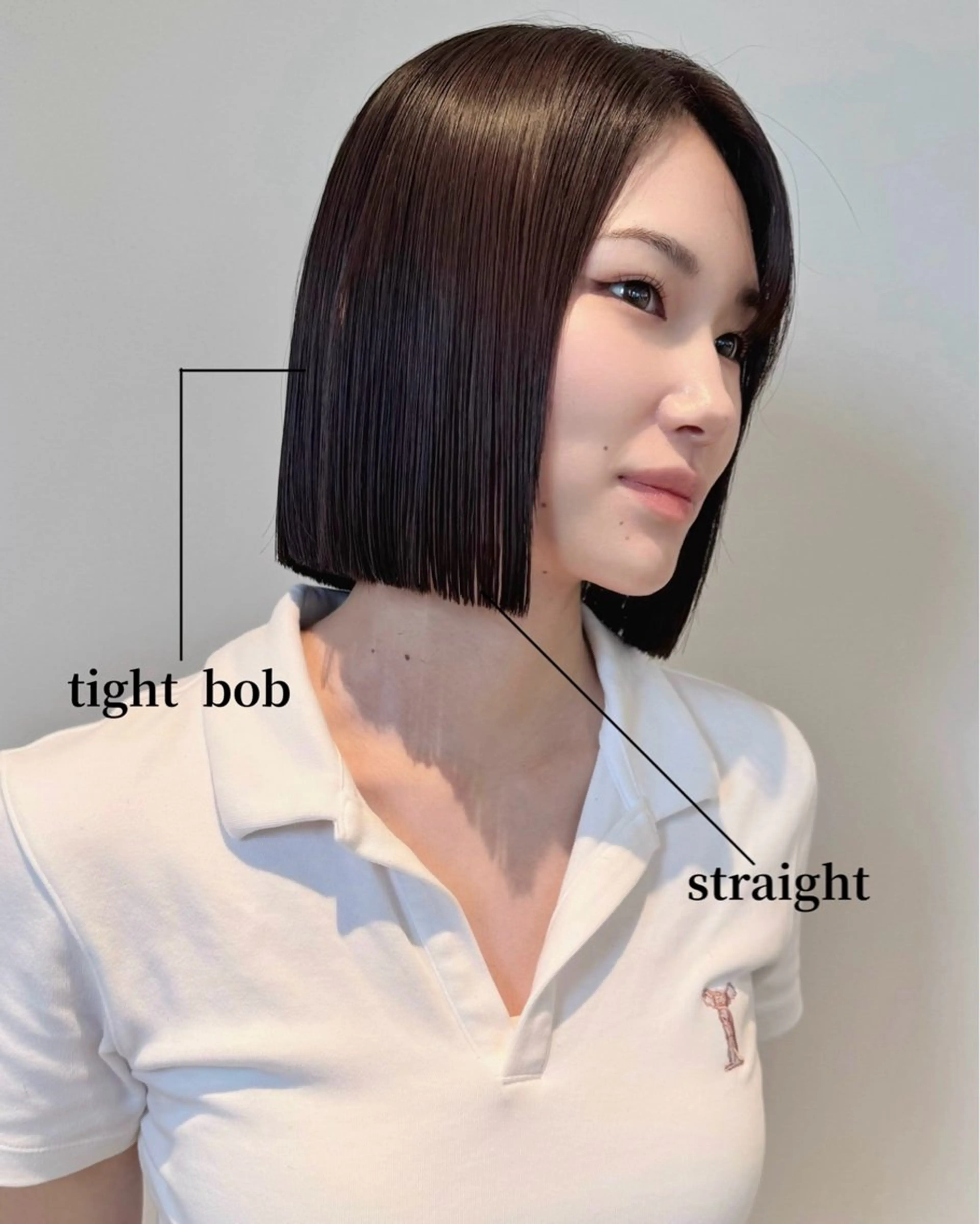 ショート 切りっぱなしボブ ボブ 韓国風ヘア 縮毛矯正 カット 縮毛矯正 hollo渋谷所属・タッセルボブ /DAIKIのヘアスタイル