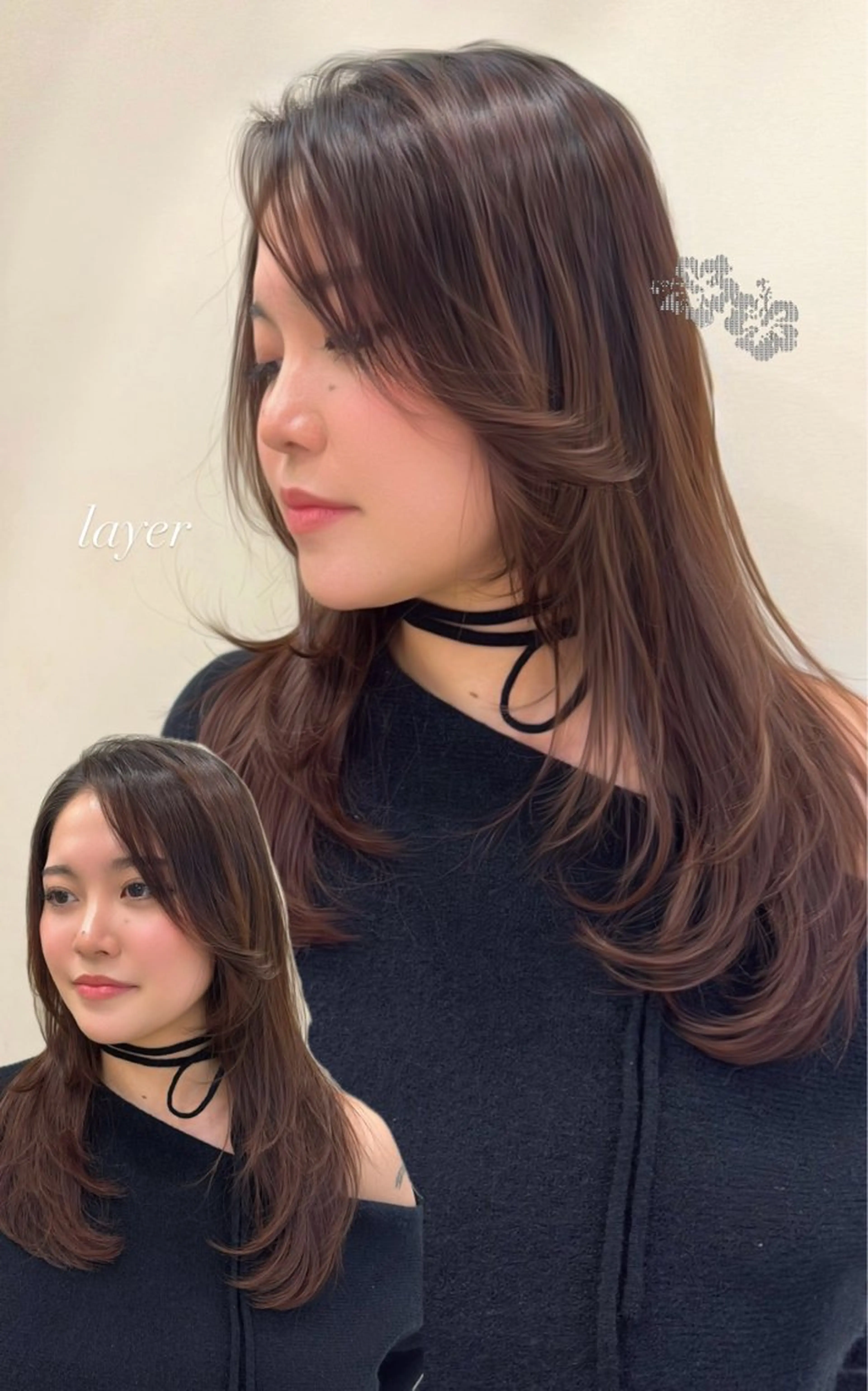 ロング カット 透け感カラー 顔周り/neneのヘアスタイル