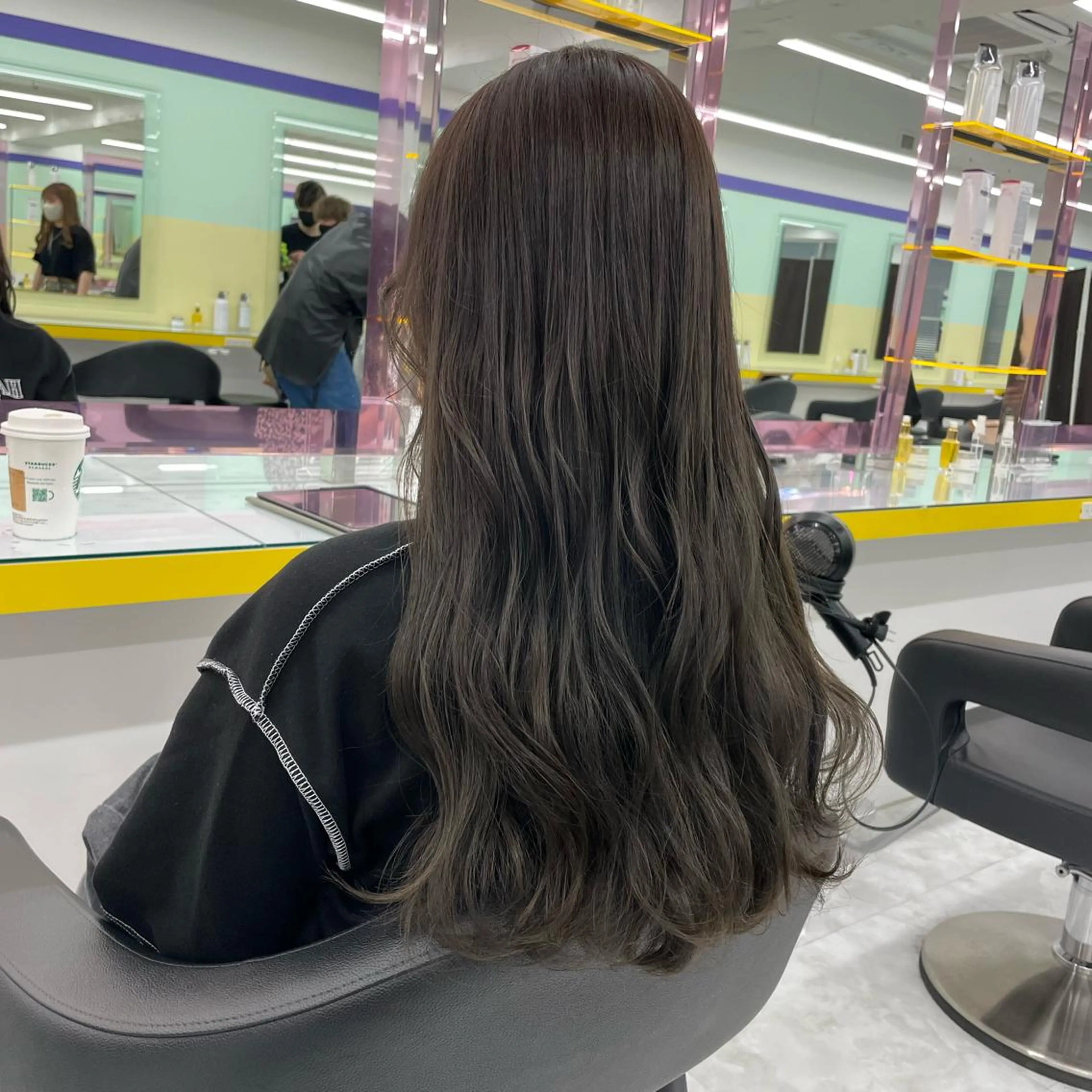 セミロング カラー ヘアアレンジ カット ヘアカラー トリートメント ☁️縮毛矯正✖️ 透明感☁️りくのヘアスタイル