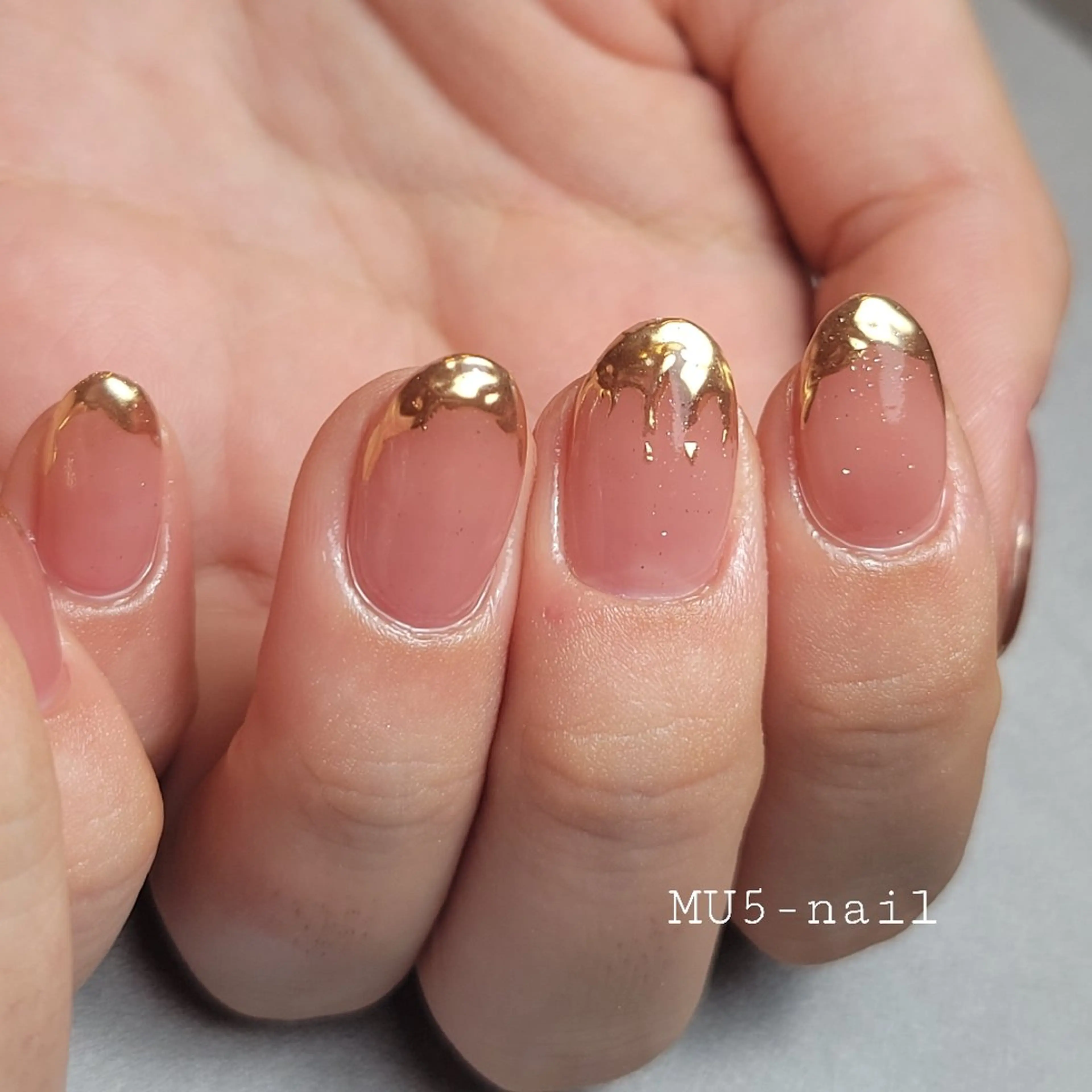 ネイル フレンチネイル ミラーネイル ハンドネイル ハンドケア MU5-nail 金山ネイルサロンのネイルデザイン