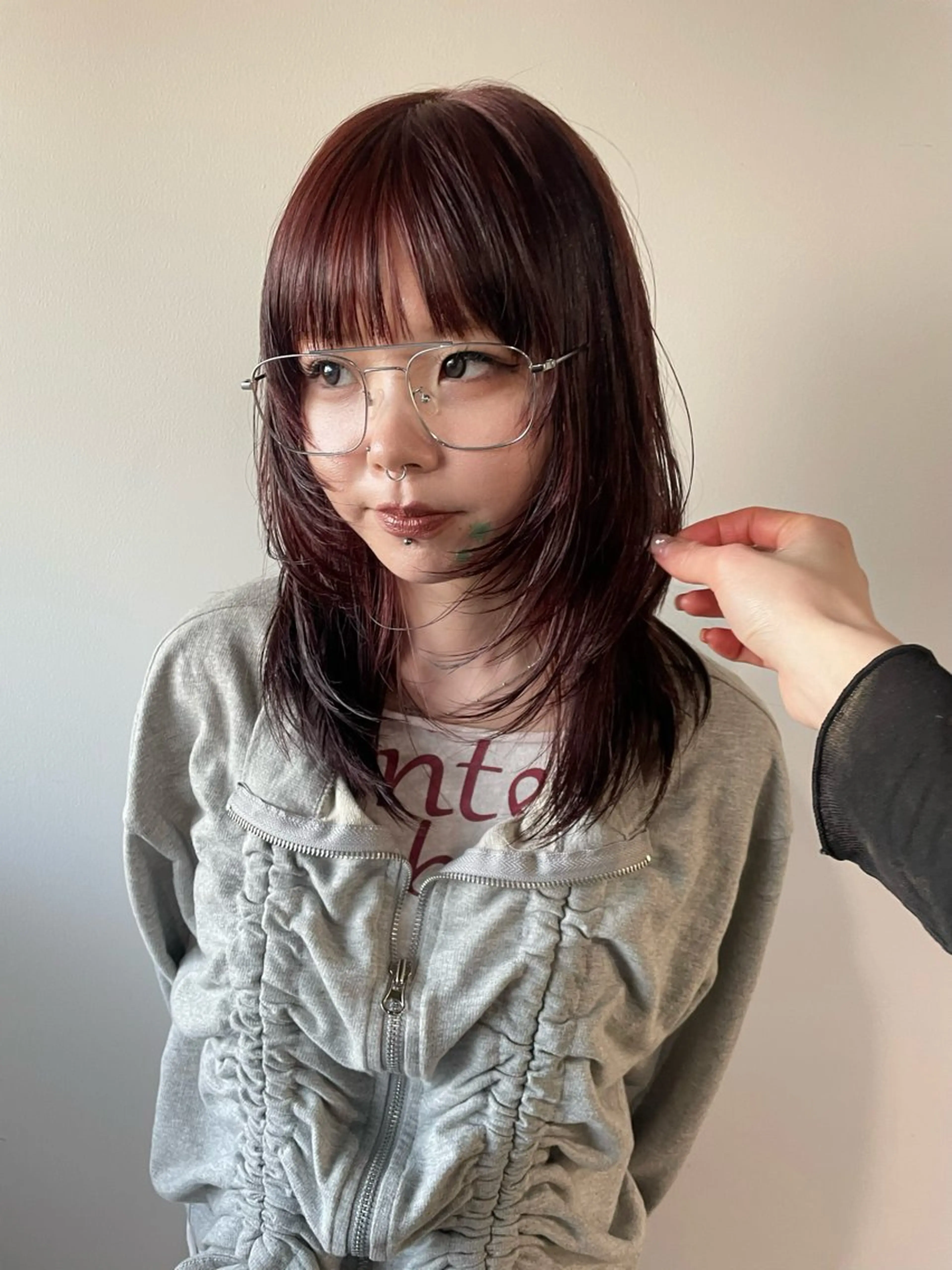 ミディアム カラー ヘアカラー カットモデル/ ハイトーン/ゆうあのヘアスタイル