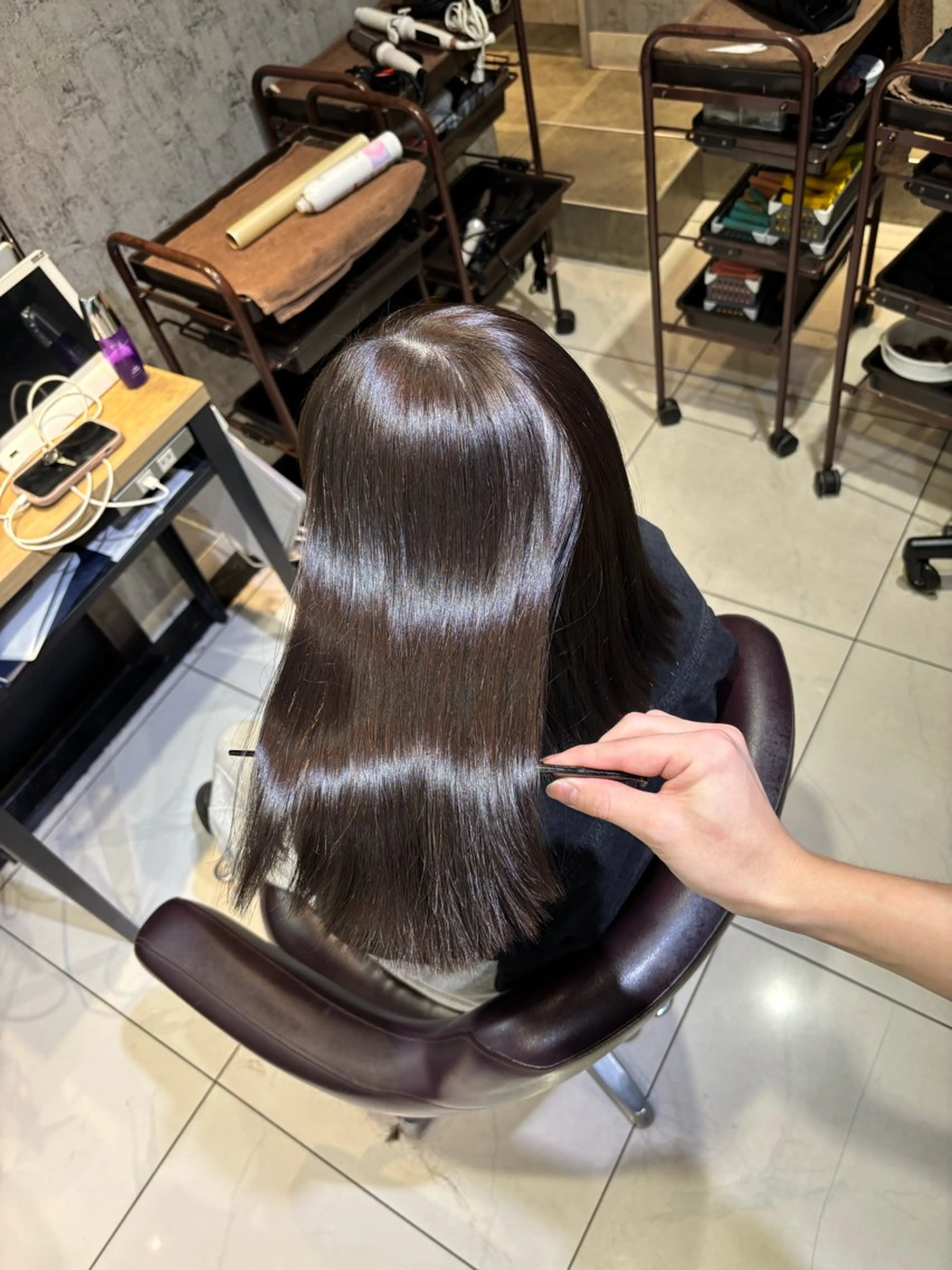 ロング カラー カット ヘアカラー 縮毛矯正 トリートメント 🦋レイヤー✖︎ 髪質改善🦋リョウヤのヘアスタイル