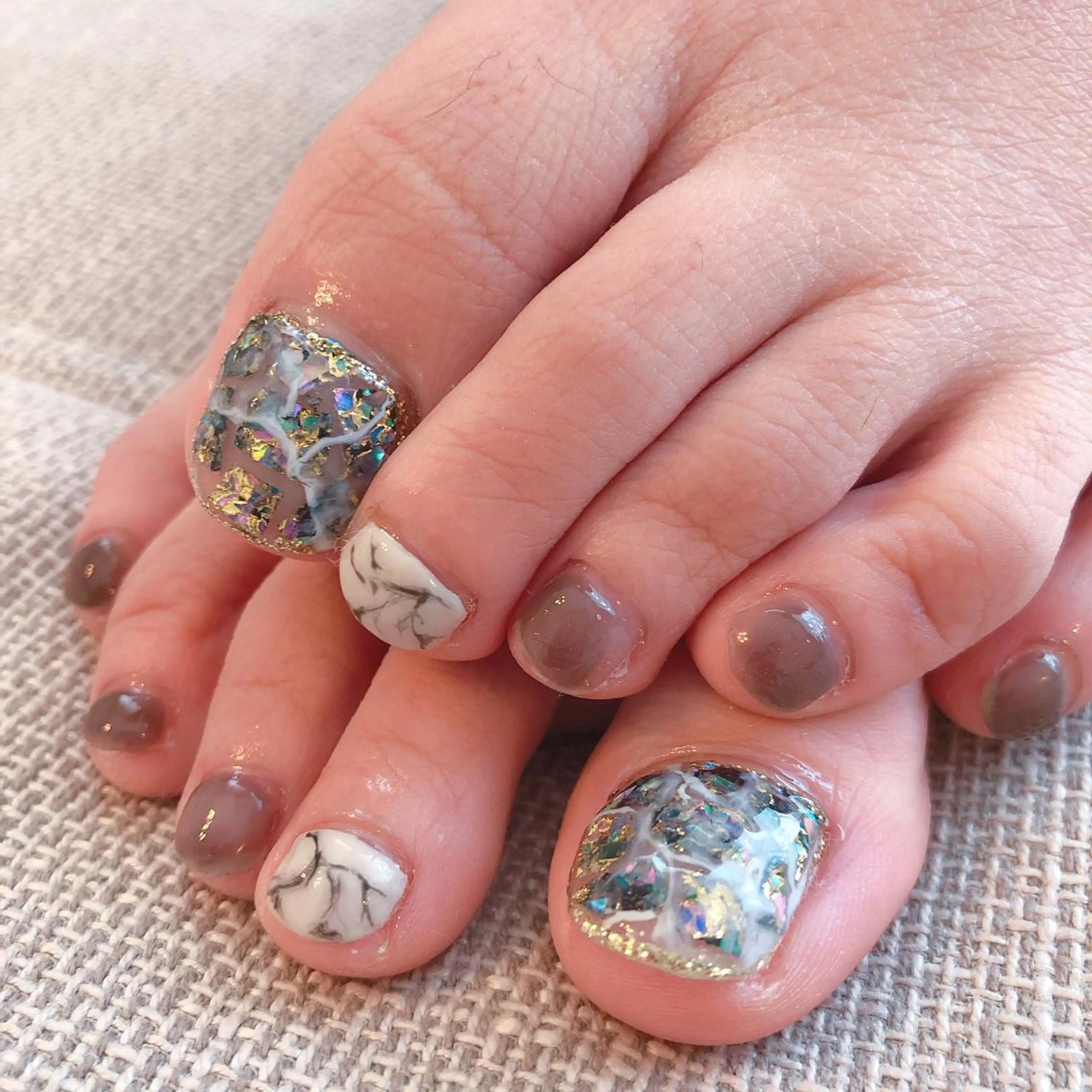 ネイル キラキラネイル 大理石ネイル(マーブル) エレン 南越谷のネイルデザイン