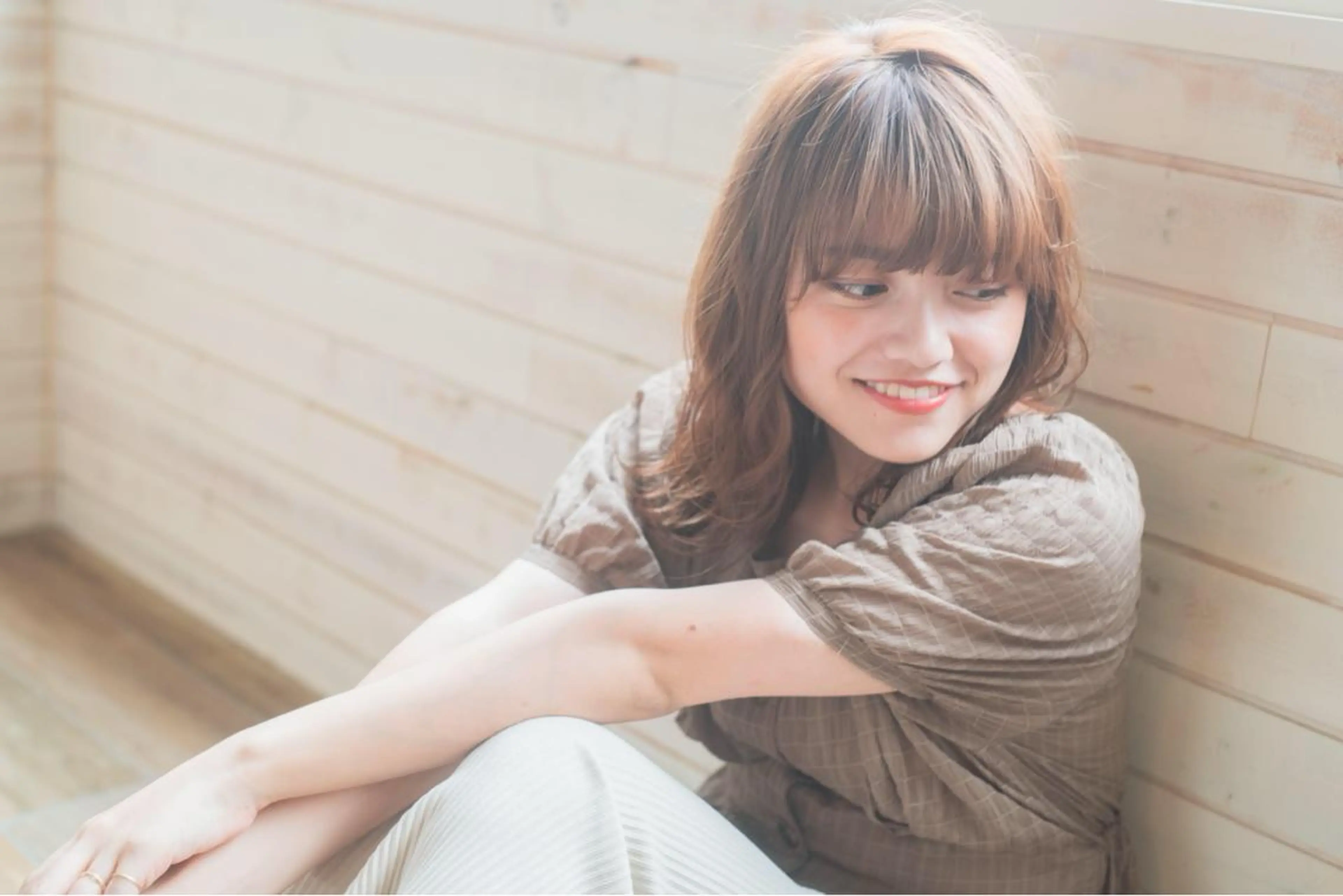 ミディアム カラー あき えいみのヘアスタイル