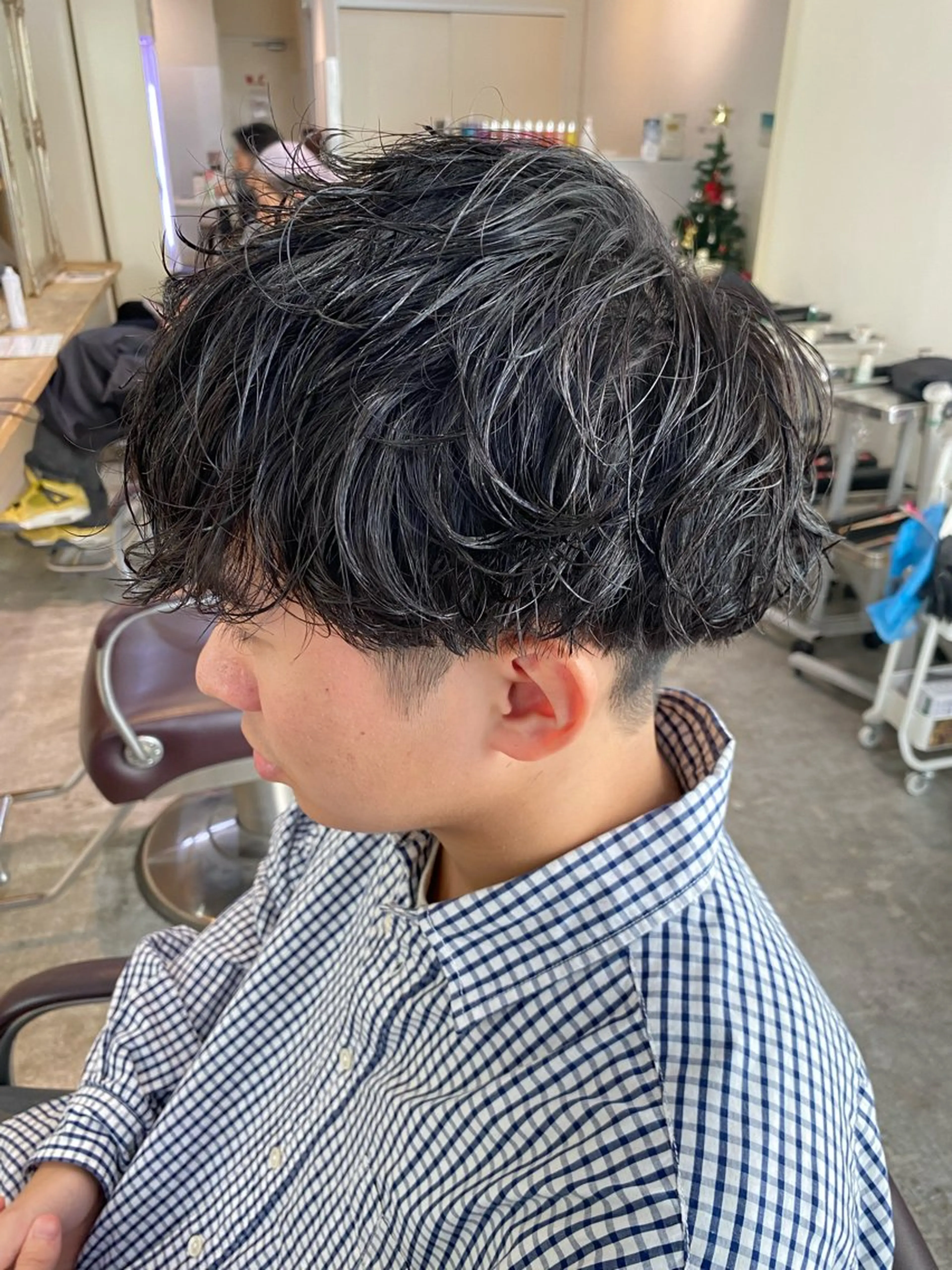 ショート パーマ メンズ カット パーマ パーマ特化/フェザー パーマシャドウ/真生のヘアスタイル