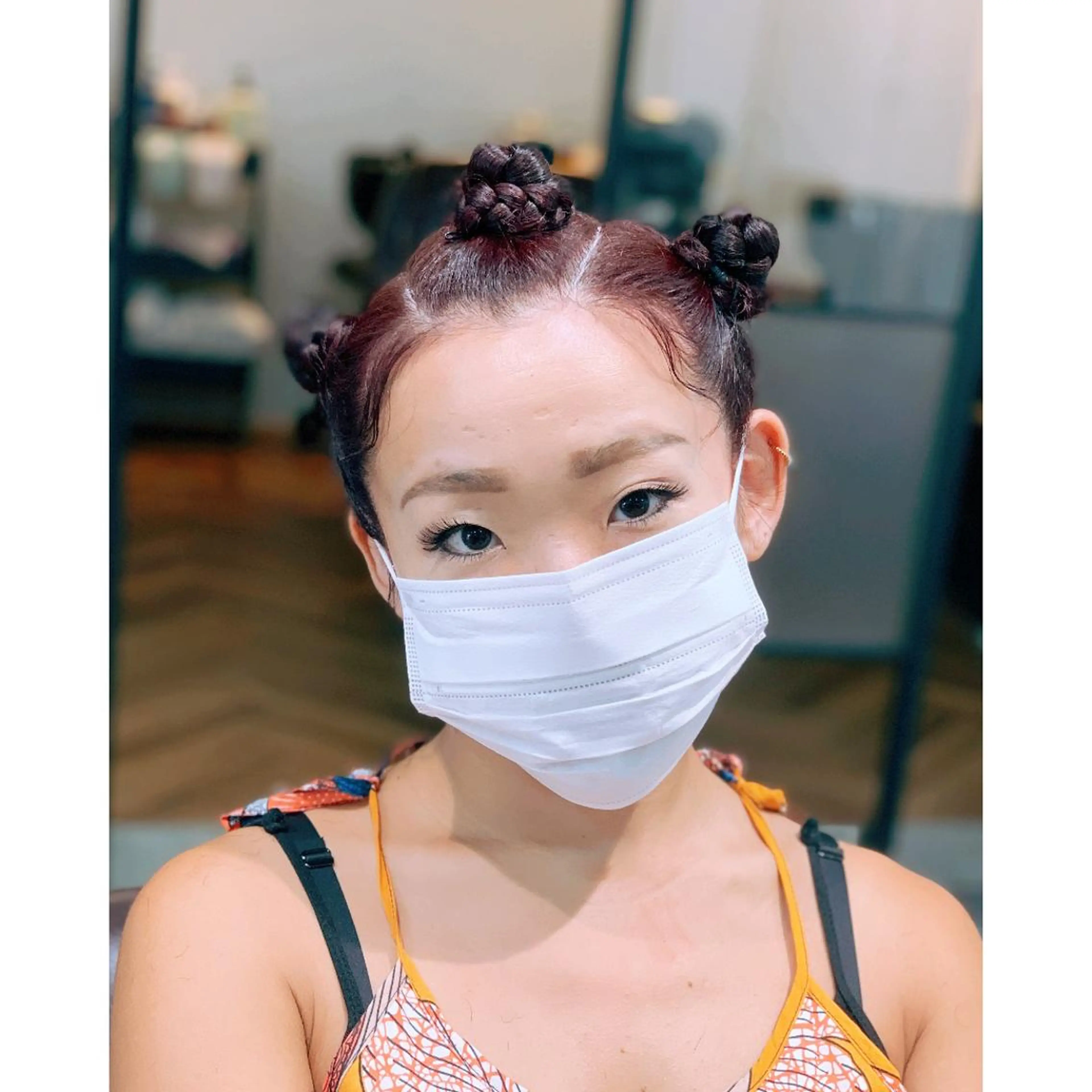 ロング カラー パーマ ヘアアレンジ メンズ キッズ お団子ヘア エクステ ヘアセット BRAIDS💎愛子 大人ハイライト💎のヘアスタイル