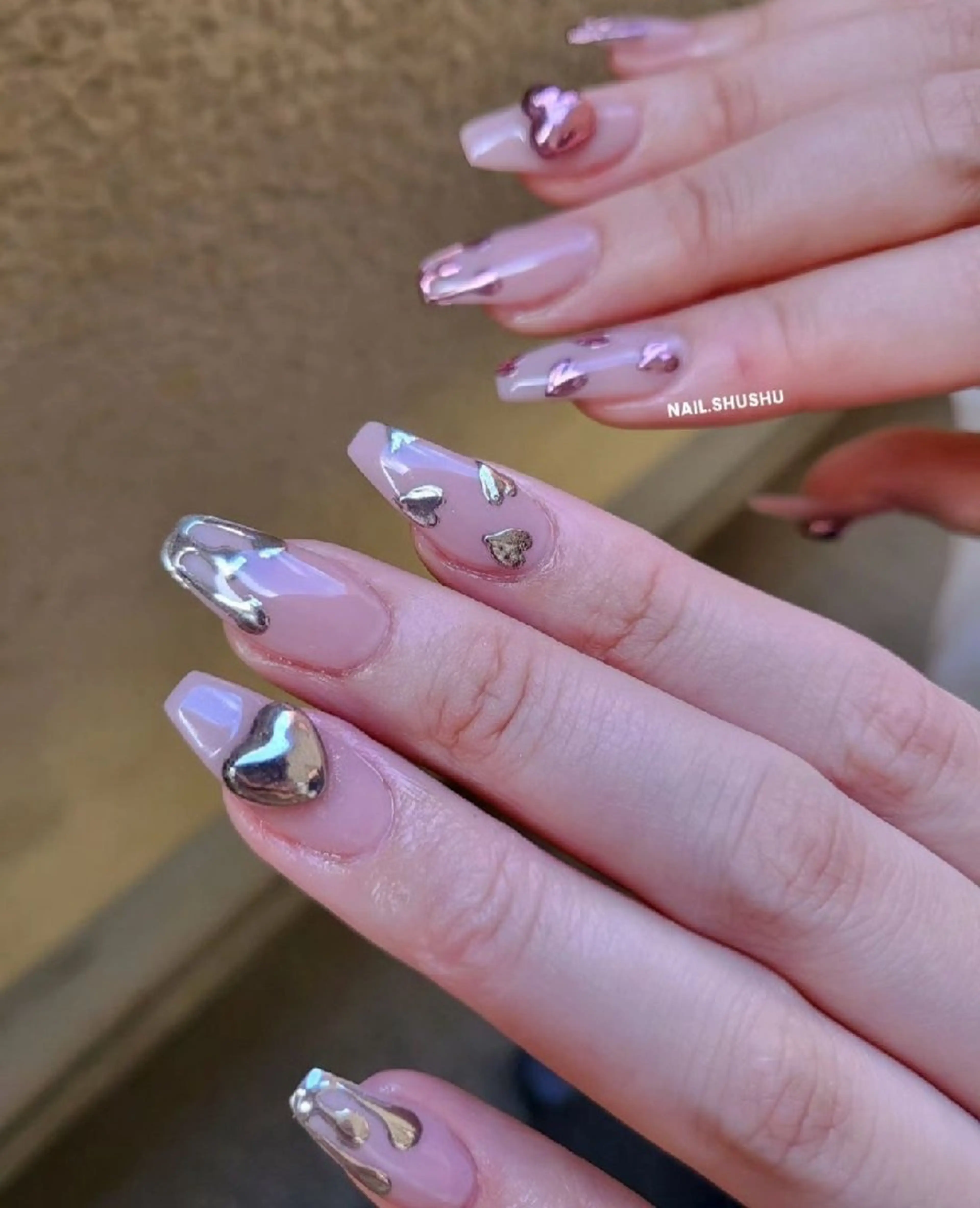 ネイル 持ち込み ニュアンスネイル ワンカラーネイル シンプルネイル 春ネイル ハンドネイル 3dパーツ/流行り 👧shushu❤️のネイルデザイン