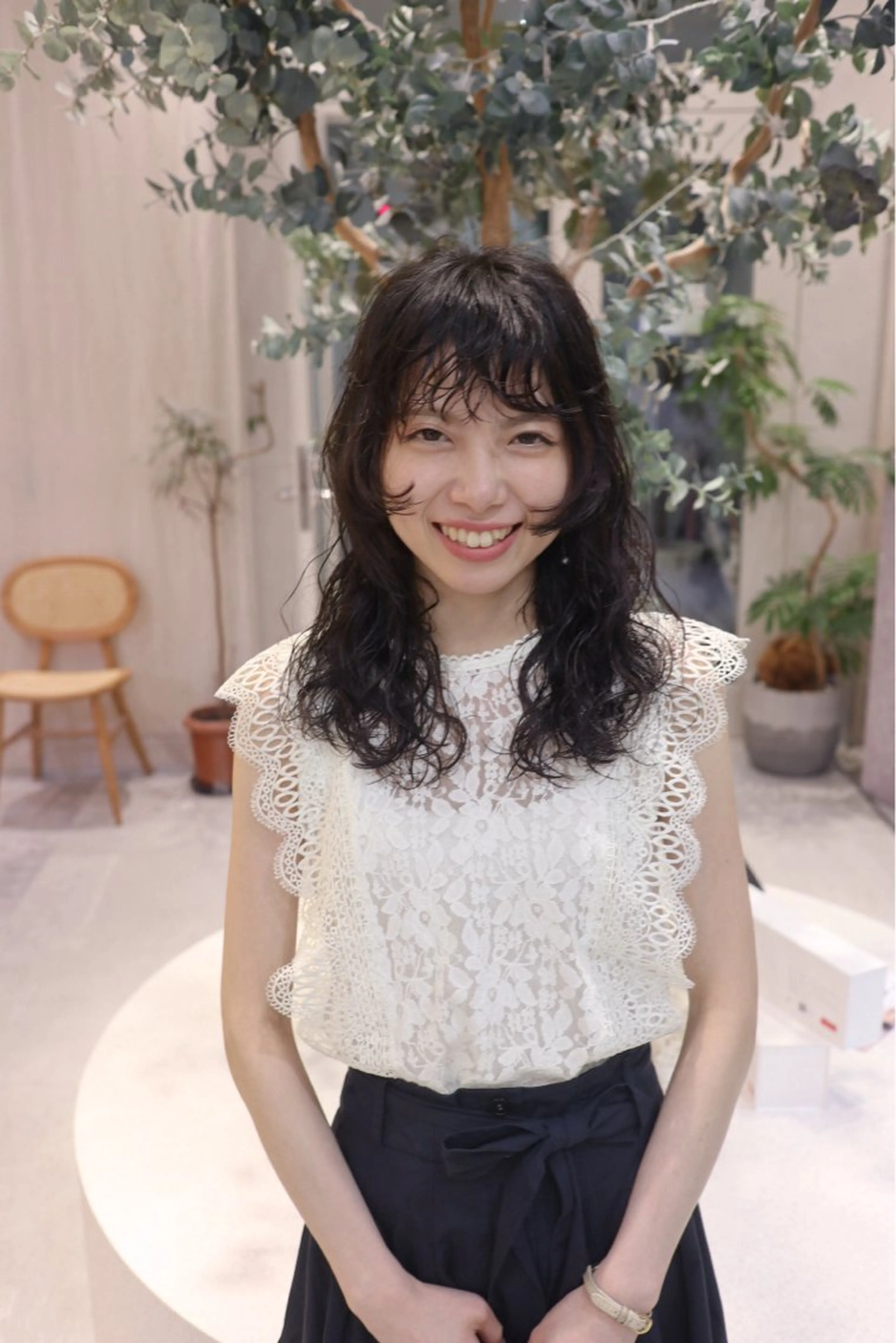 ロング パーマ レイヤーカット 小川 光のヘアスタイル