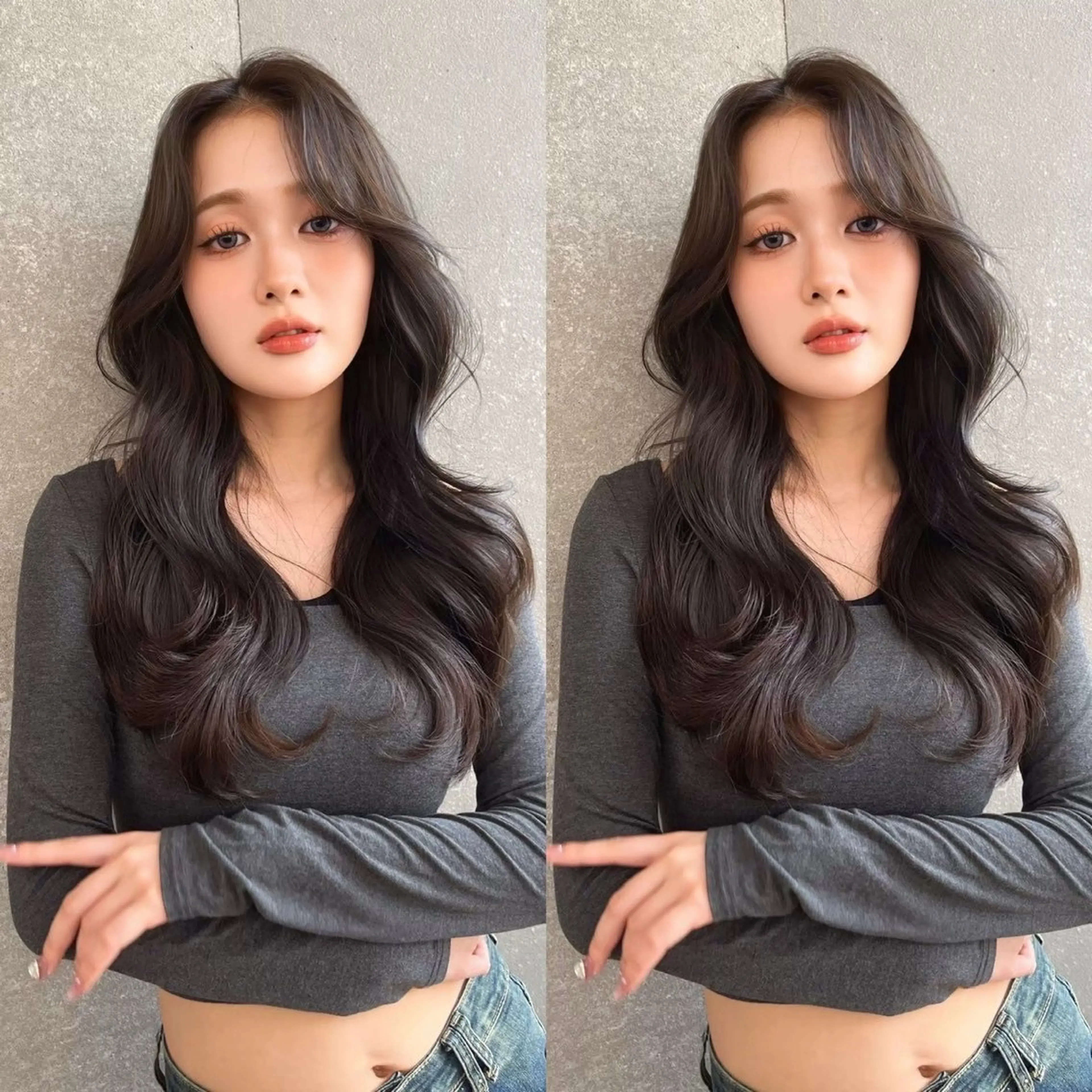 ロング カラー カット ヘアカラー トリートメント レイヤー\髪質改善 /透け感カラー/艶髪のヘアスタイル