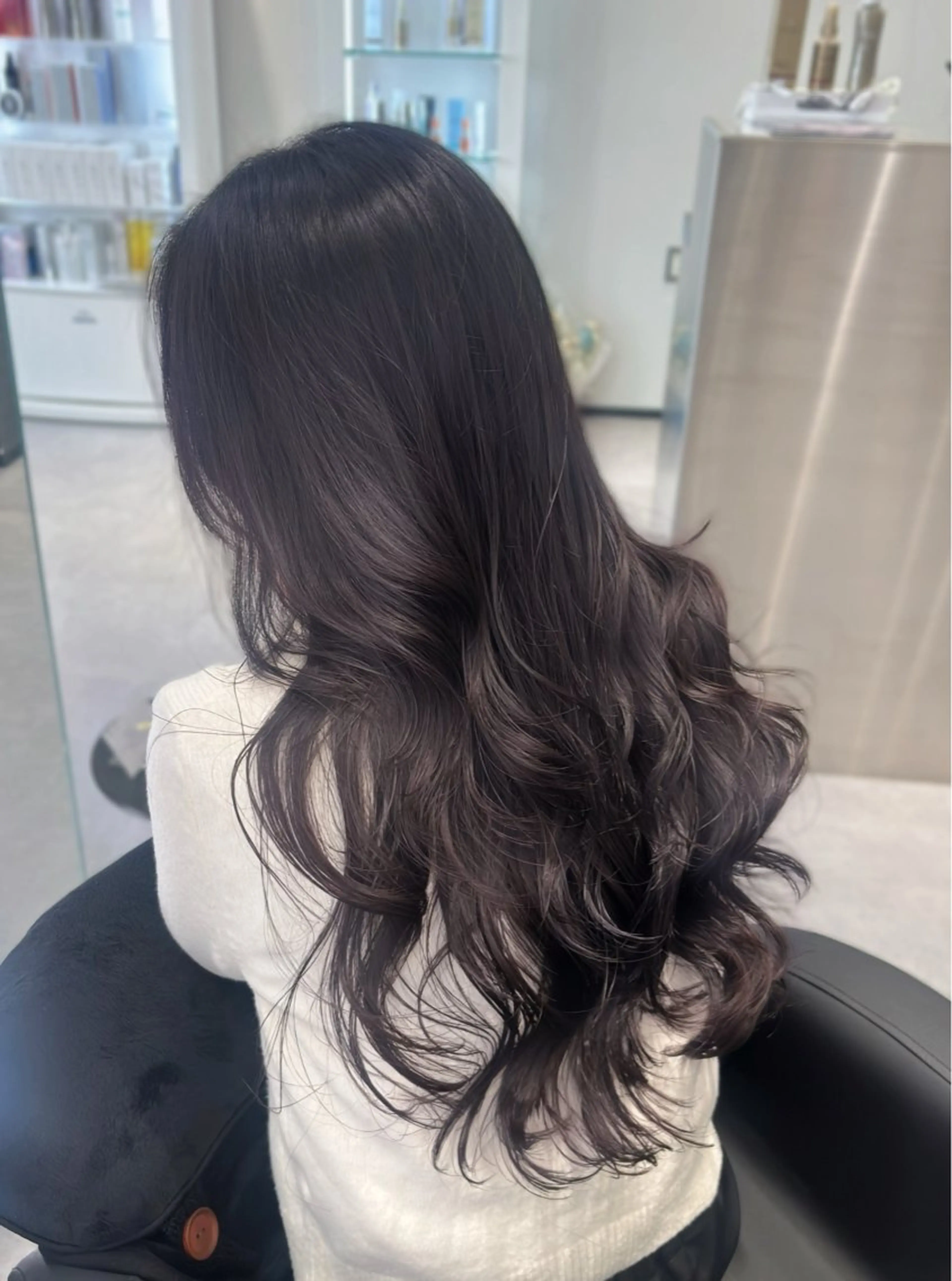 ロング カラー パーマ カット パーマ 心斎橋/ブリーチなし 髪質改善/レイヤーのヘアスタイル