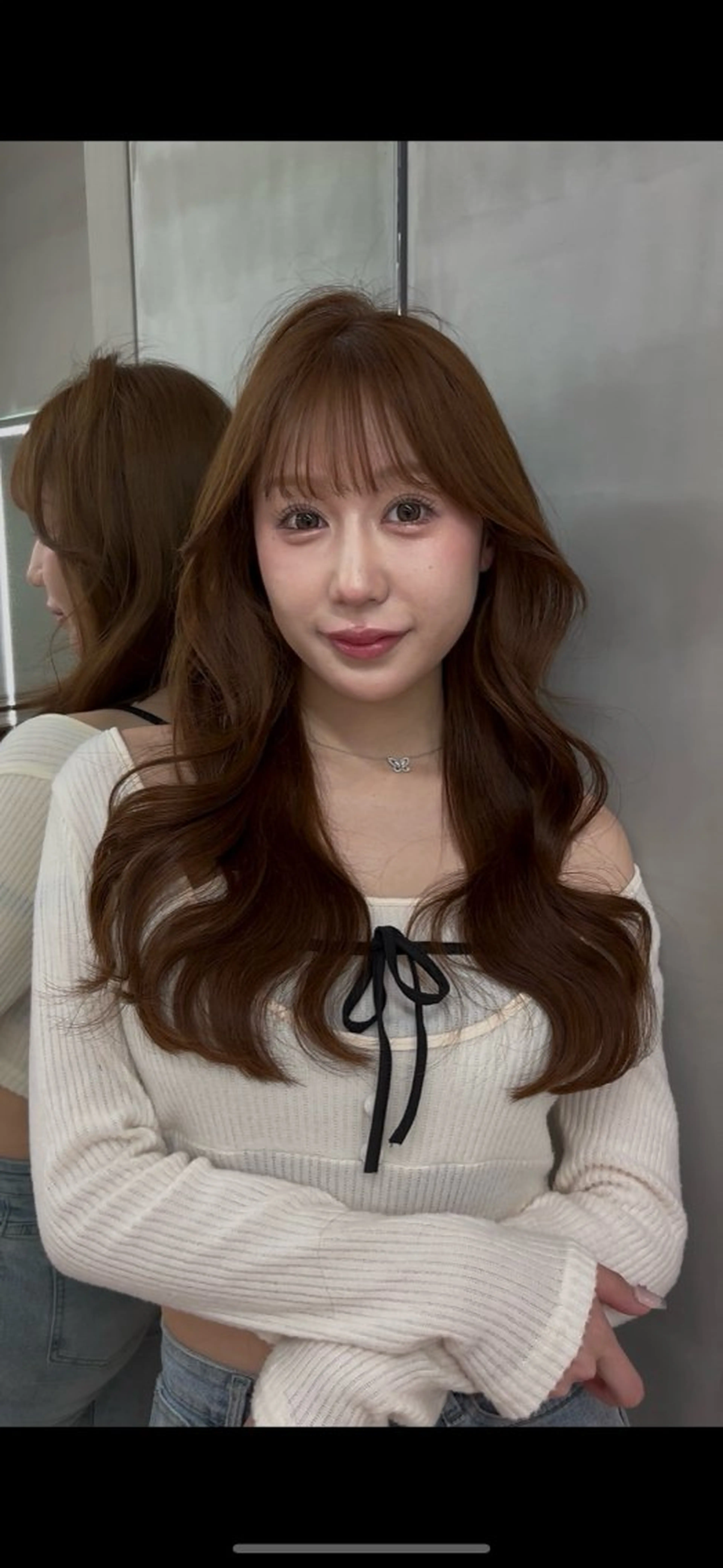 ミディアム カラー ミディアムレイヤー 透明感カラー ボブ 顔まわりレイヤー 韓国風ヘア 【美髪矯正】 吉村　清志のヘアスタイル