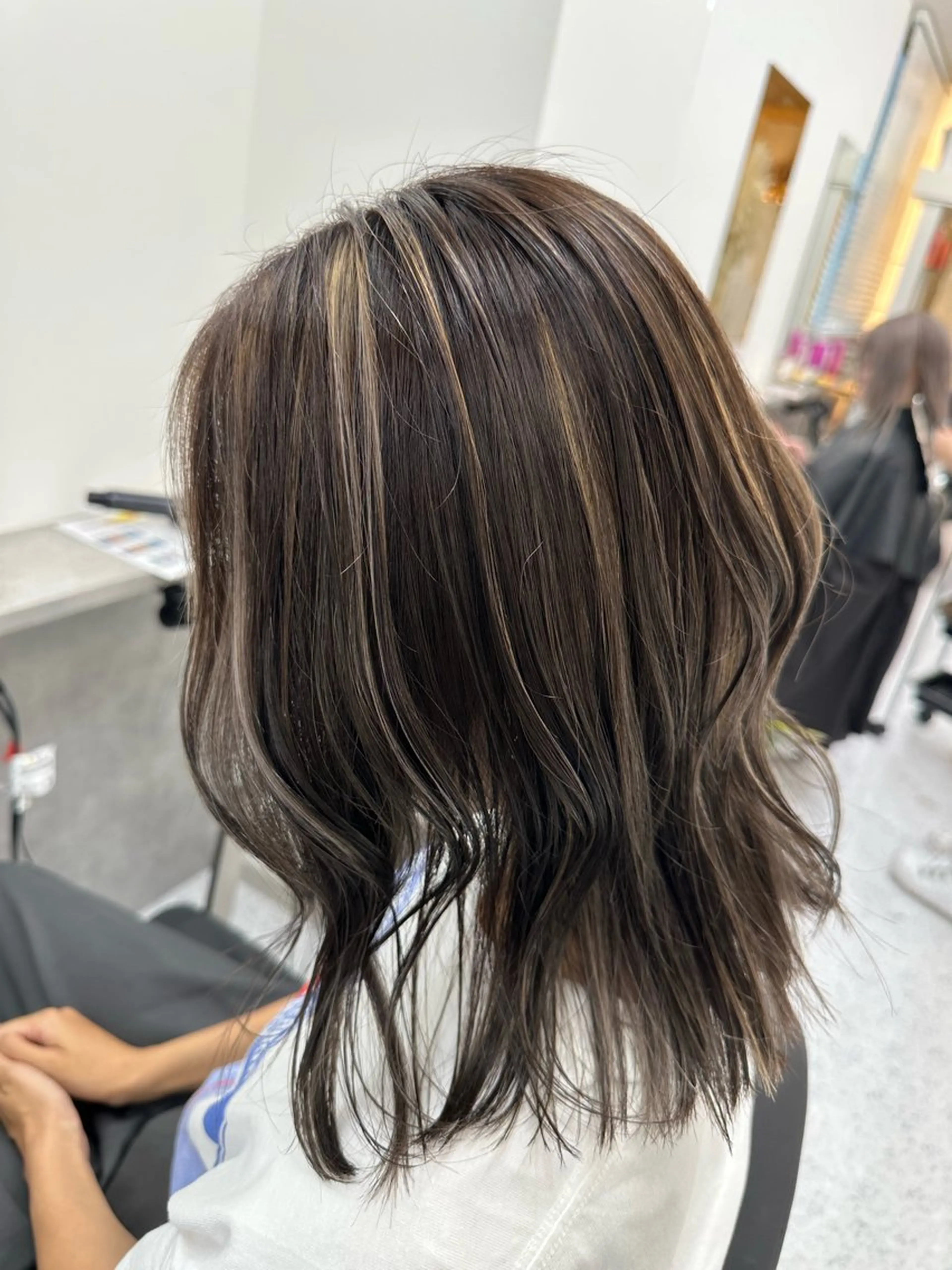 ミディアム カラー ヘアアレンジ カット ヘアカラー トリートメント 久米 治仁のヘアスタイル