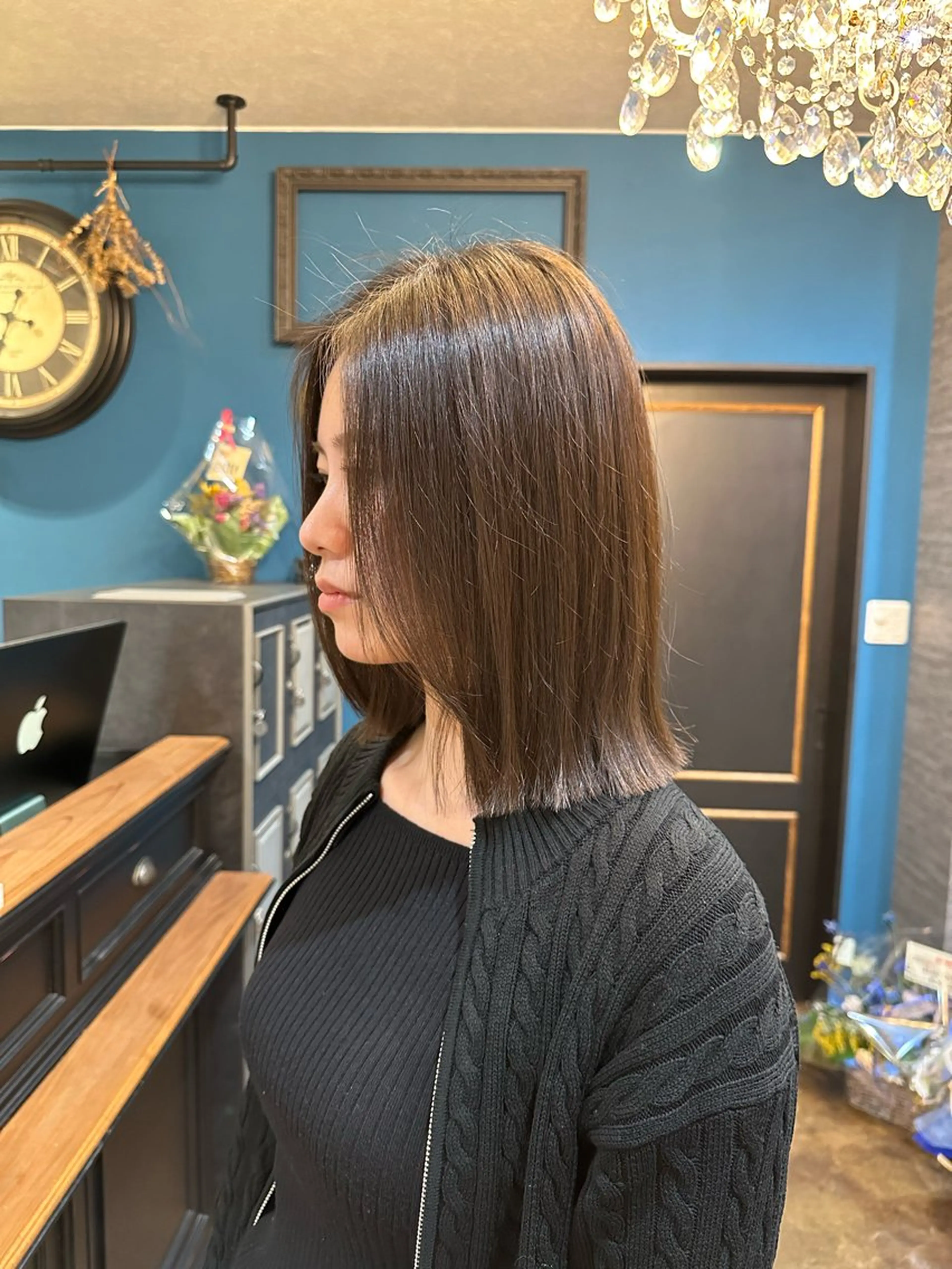 ミディアム 𝑭𝒖𝒌𝒂🩶 モテ髪×透明感カラーのヘアスタイル