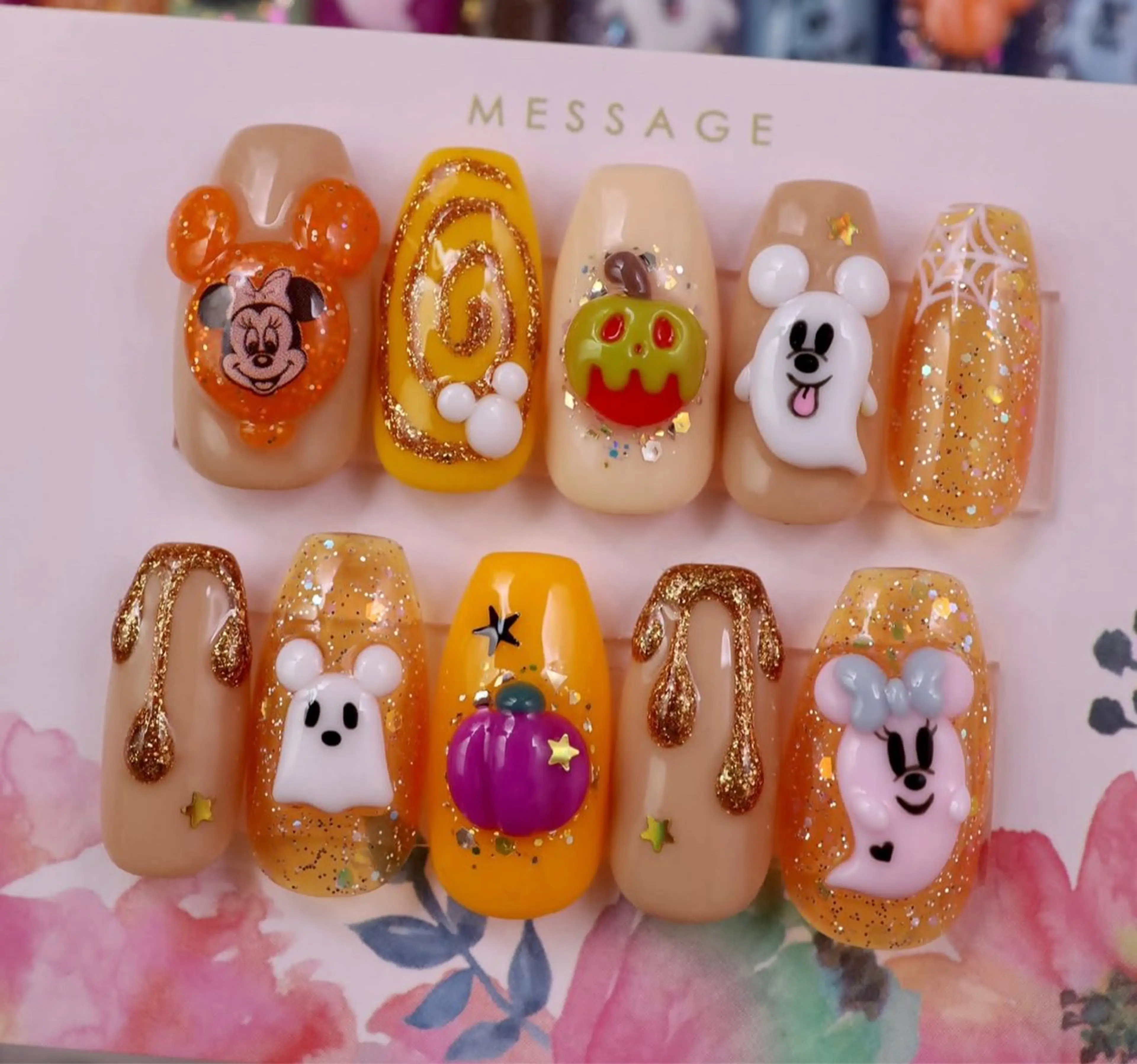 ネイル チークネイル 桜ネイル フットネイル ジェルネイル ハロウィン XIINH NAIL SALONのネイルデザイン