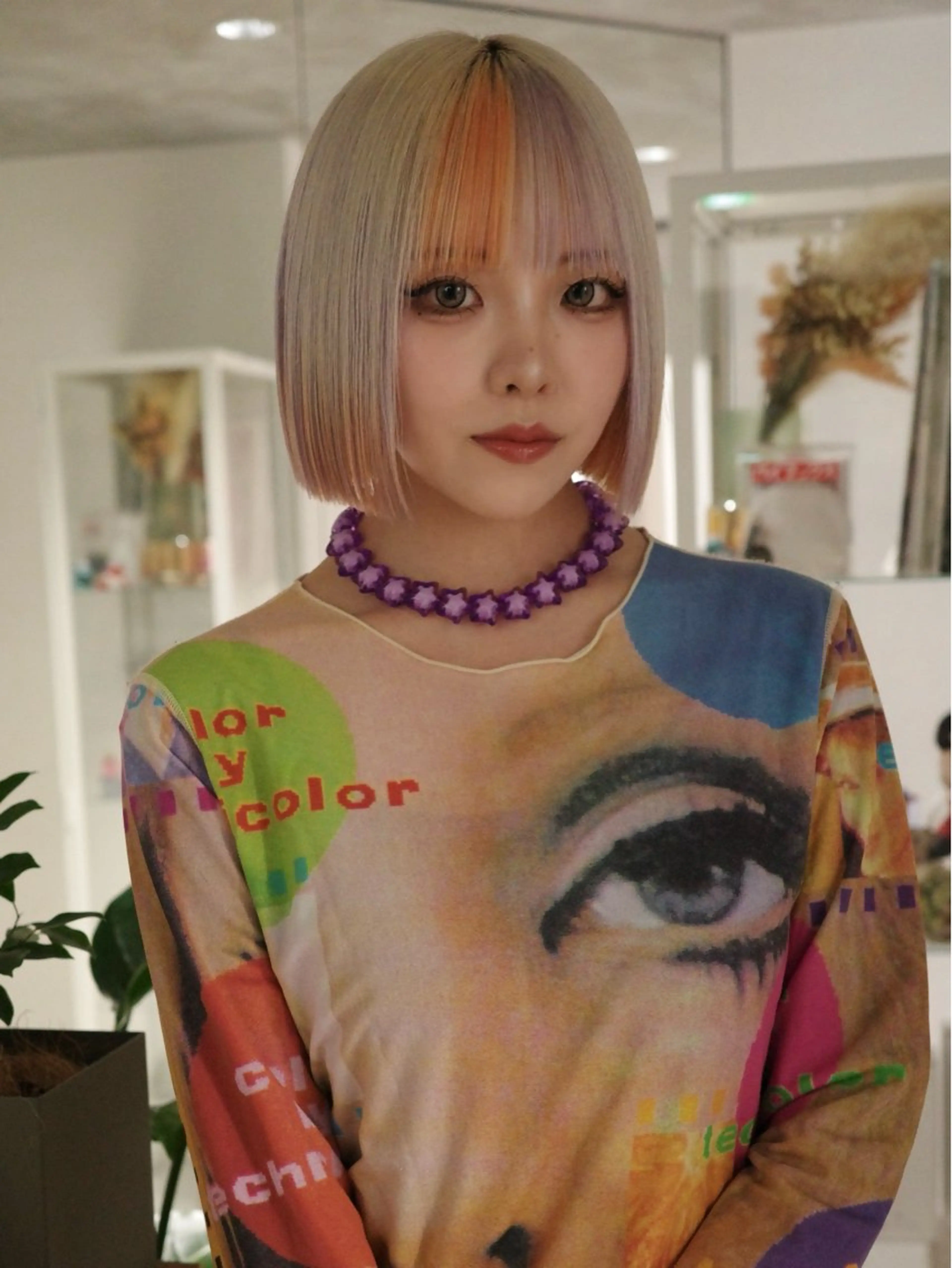 ミディアム カラー ヘアカラー レイヤー/ハイトーン 🧬ituku🧬のヘアスタイル