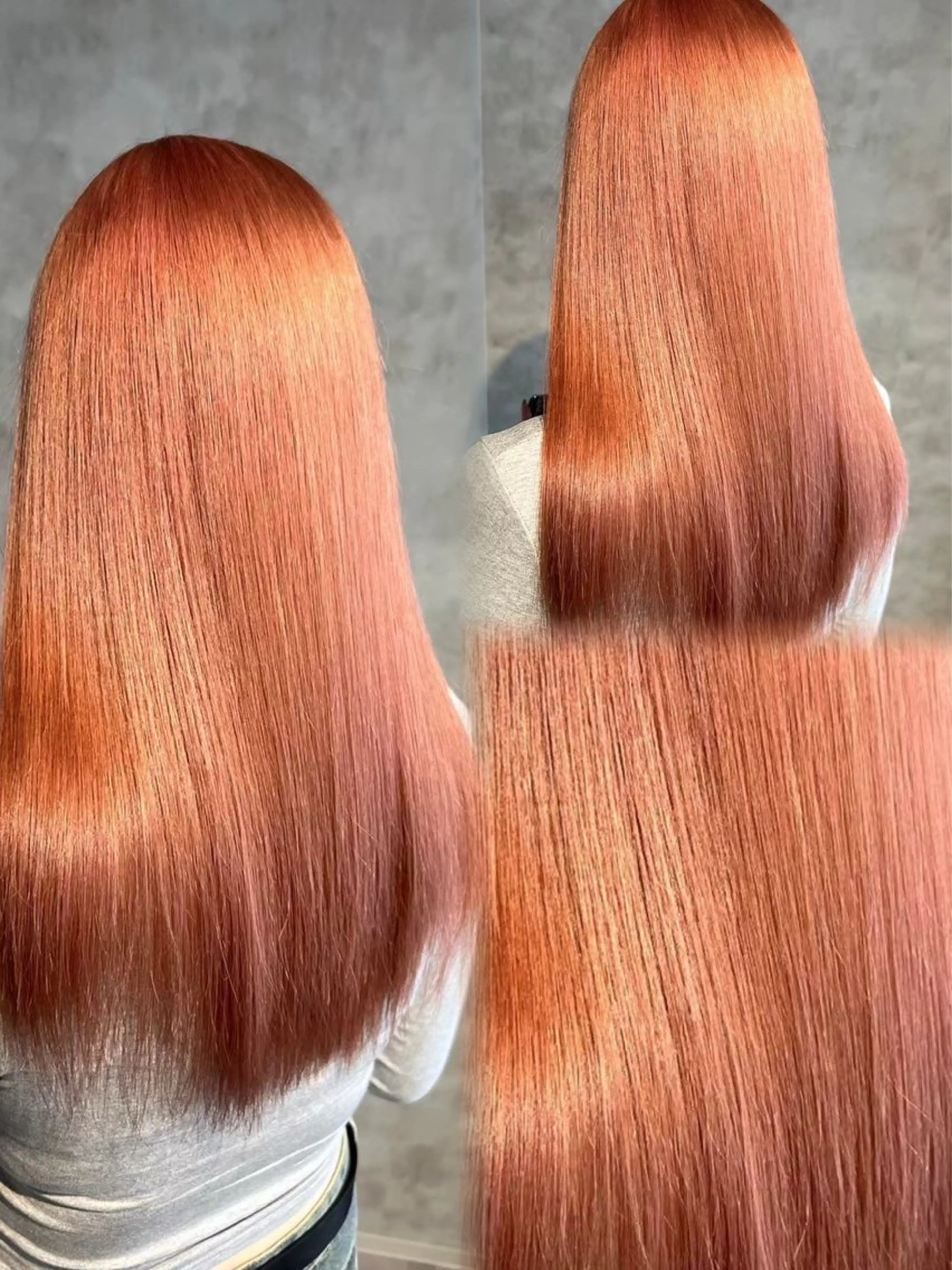 【🧡 ブリーチあり でオレンジ 🧡】 ケアブリーチ ➕カラー🌈の写真