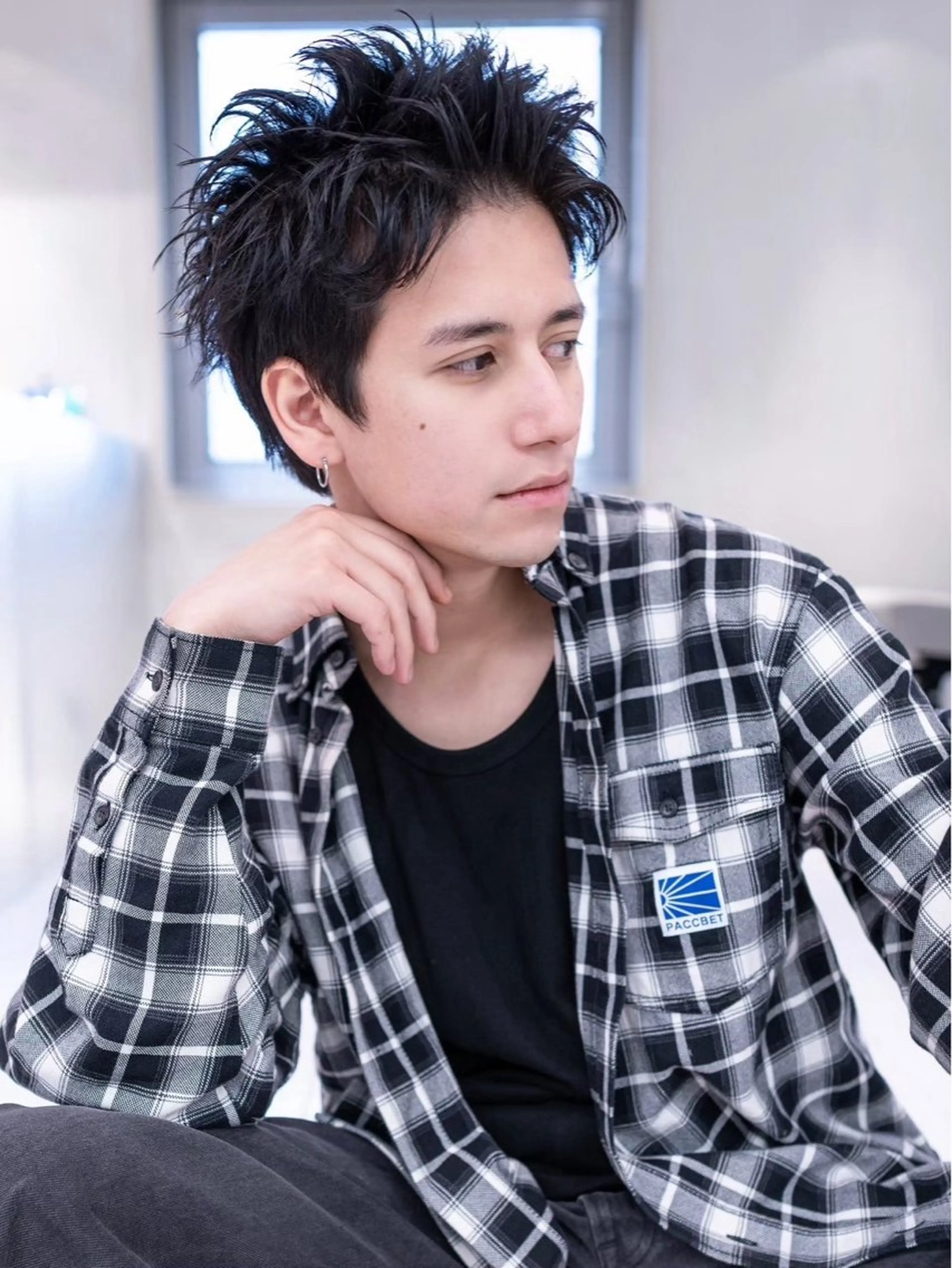 メンズ メンズパーマ スパイキーショート カット 渋谷駅/ボブパーマ/ レイヤー/ケンコウのヘアスタイル