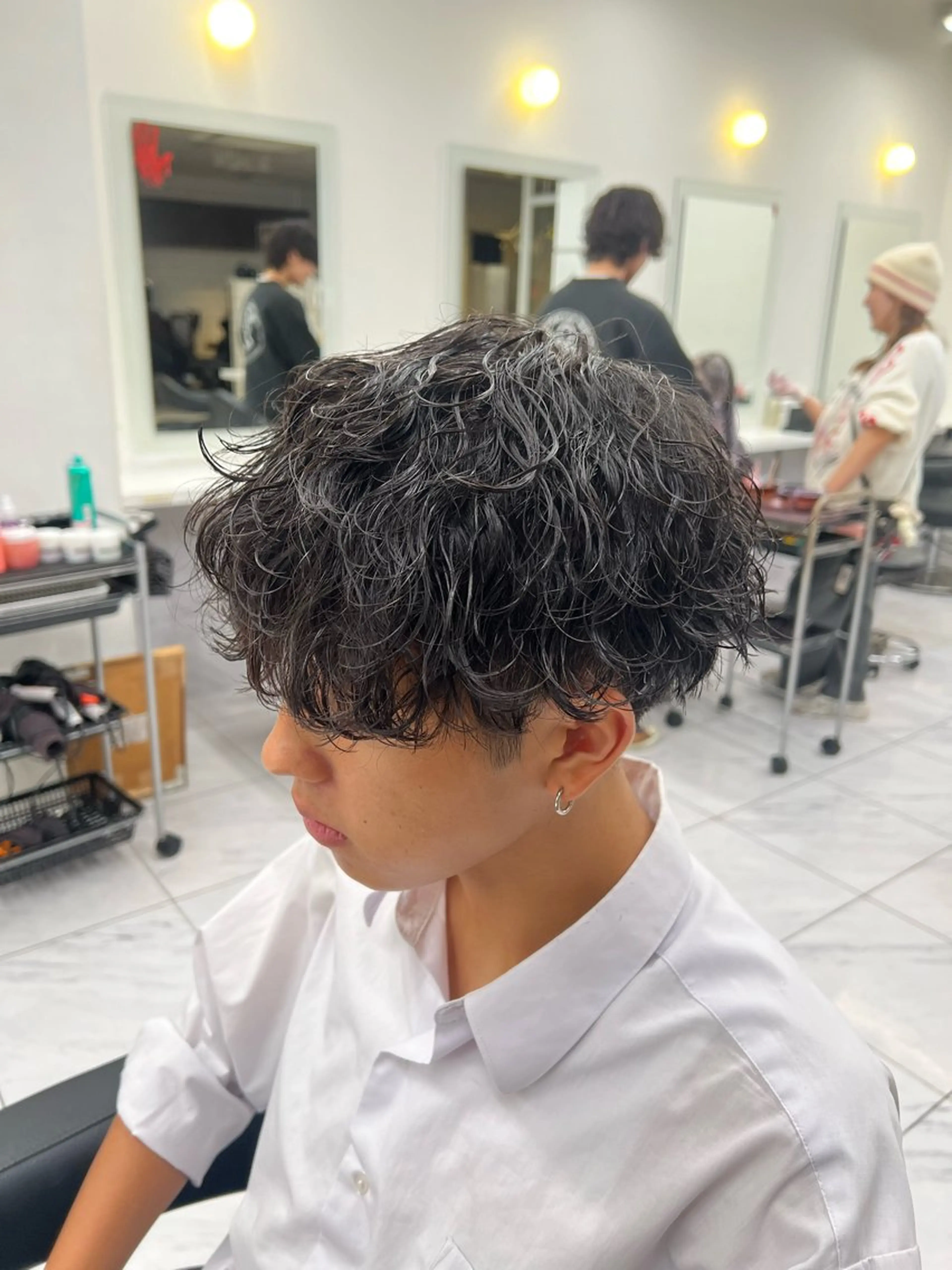 ショート カラー パーマ メンズ カット パーマ 韓国レイヤーカット /REIのヘアスタイル