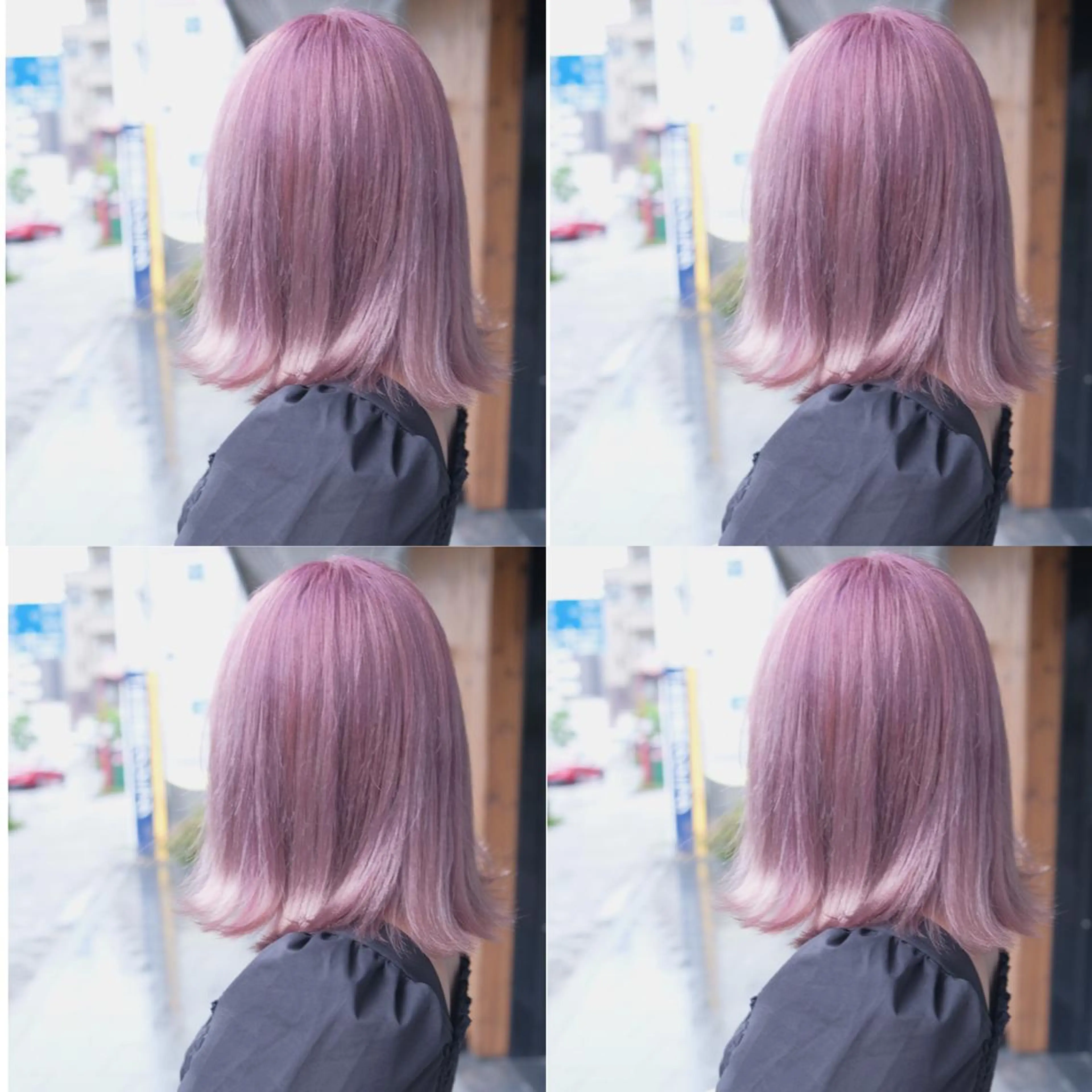 ショート カラー ヘアアレンジ ブリーチ ケアブリーチ ハイトーンカラー ラベンダーカラー ピンクカラー カット ヘアカラー 竹内啓太 ボブのヘアスタイル