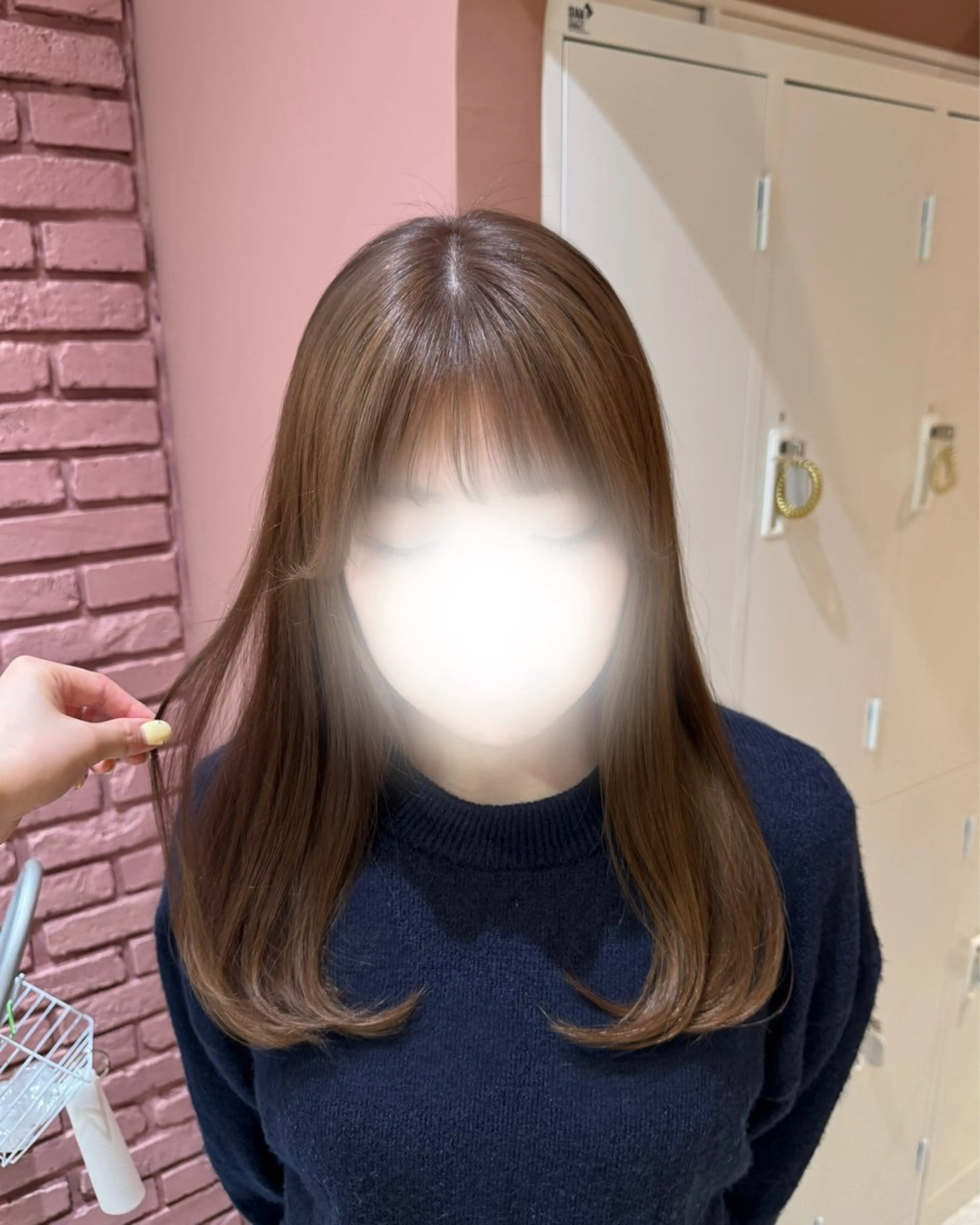 ミディアム 酸性ストレート カット ヘアカラー トリートメント 山本 望華のヘアスタイル