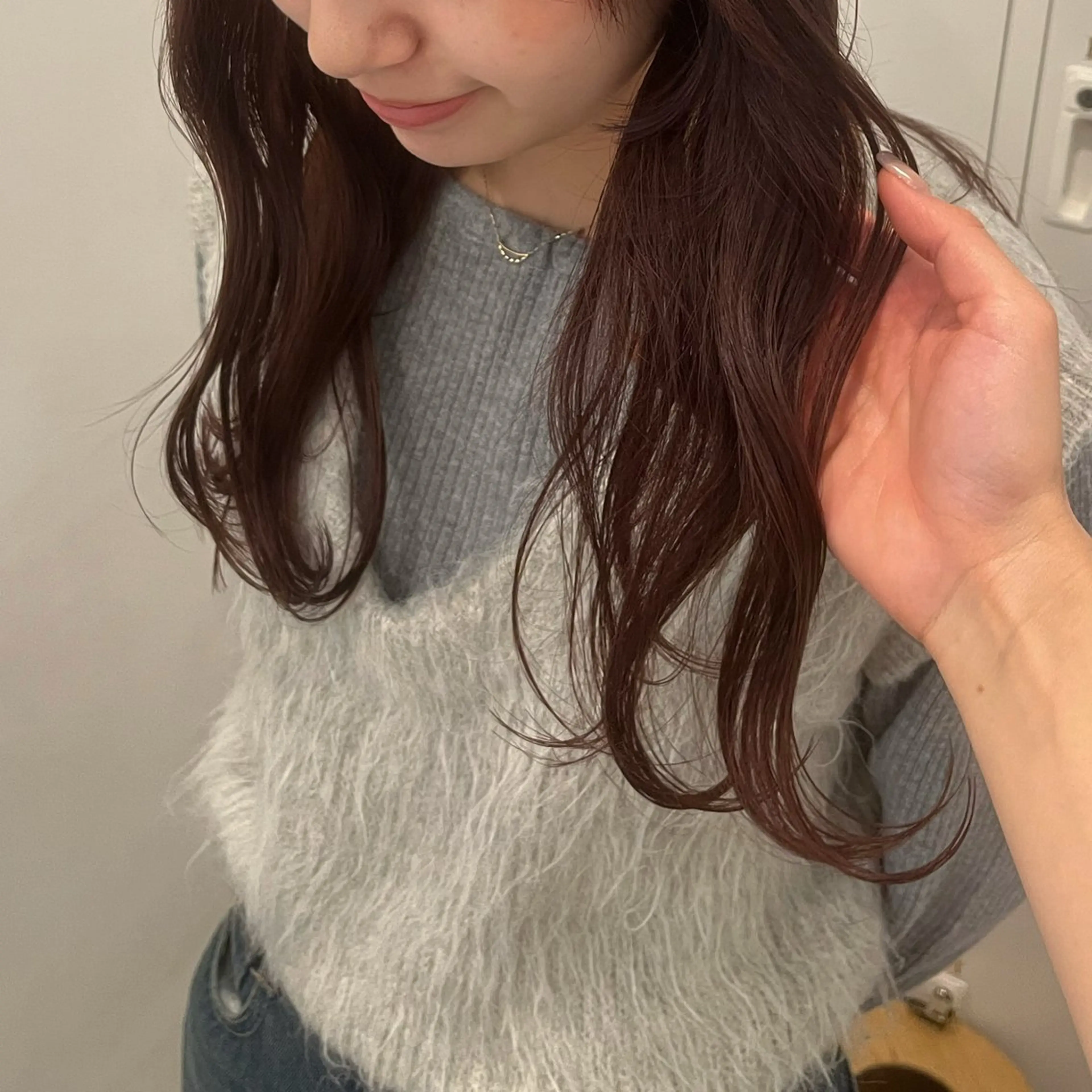 カラー フクシママユ / 柔らかカラーのヘアスタイル