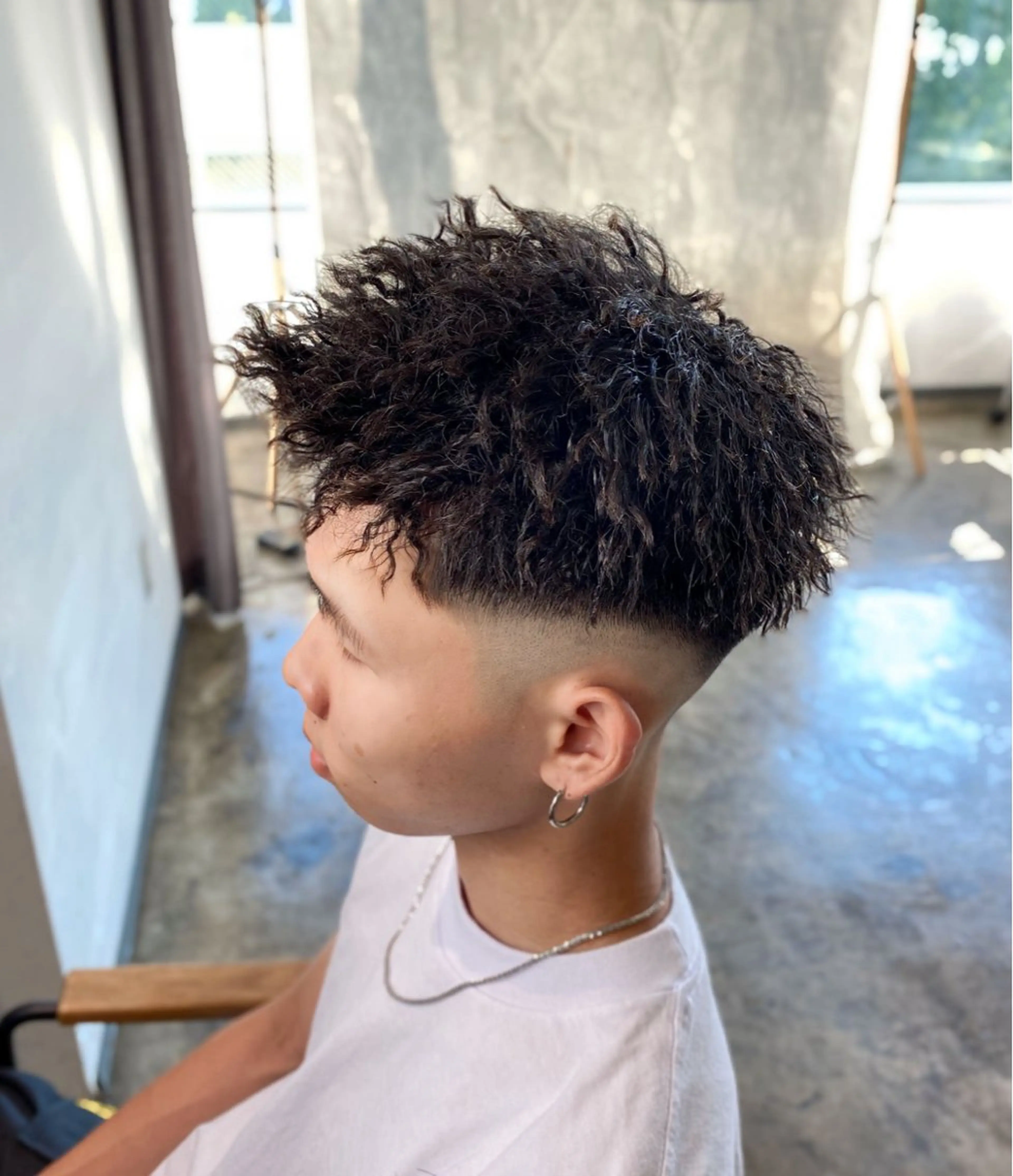 パーマ メンズ フェードカット スキンフェード メンズパーマ 特化/中川拓也のヘアスタイル