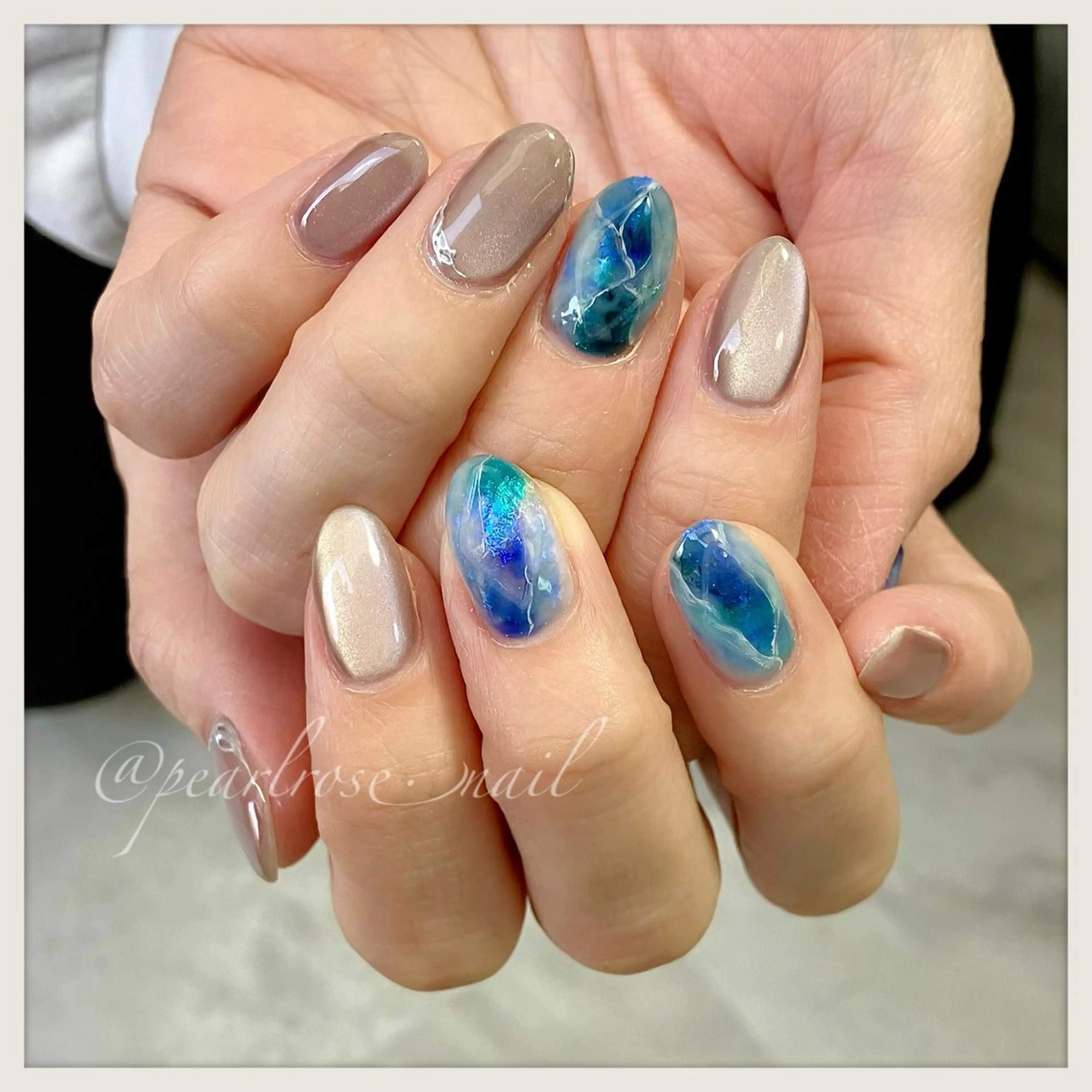 ネイル ハンドネイル Beauty salon Ryu・ange所属・PEARL ROSE パールローズのネイルデザイン