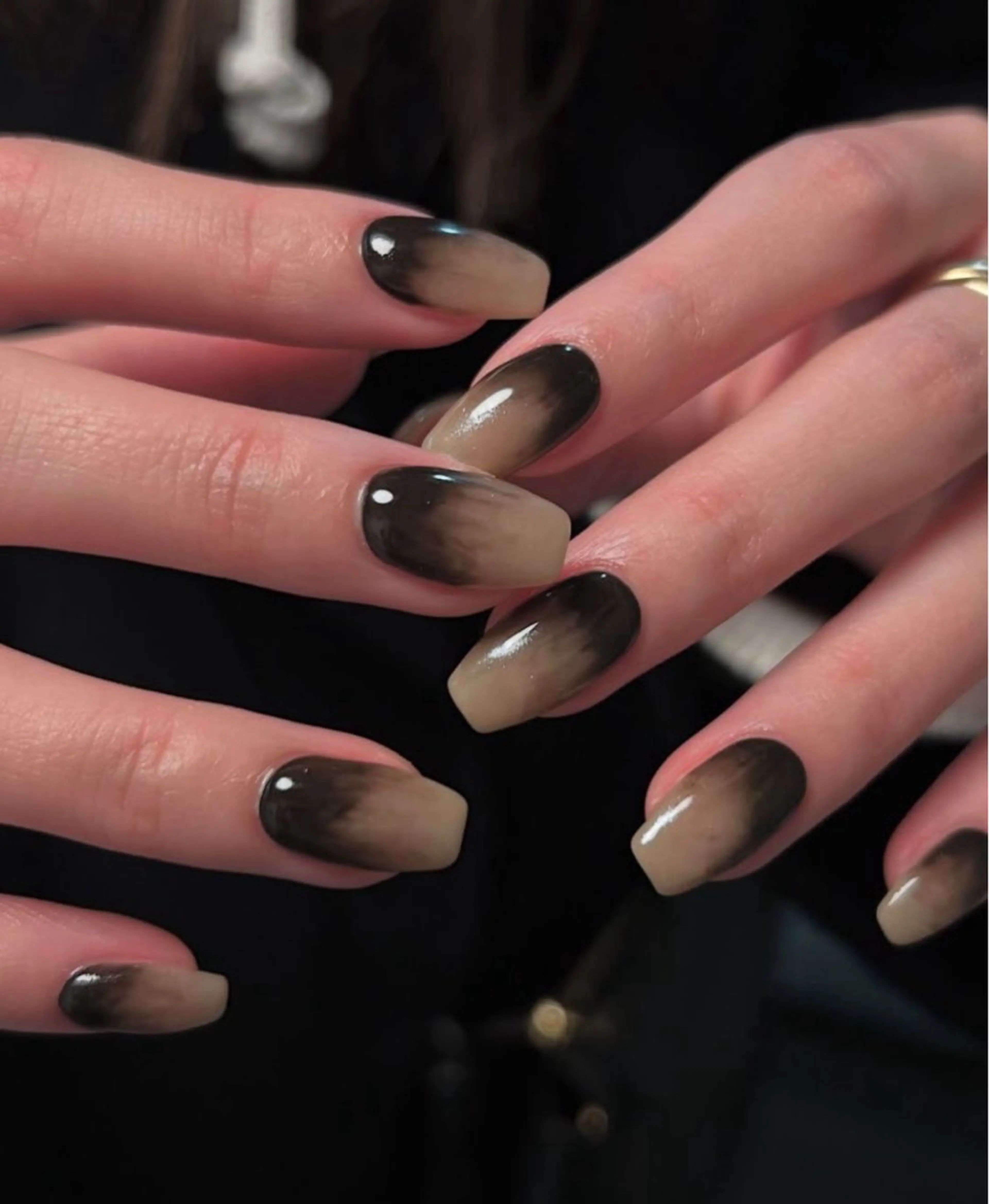 ネイル 韓国ネイル 持ち込み ニュアンスネイル ネイルチップ 冬ネイル RINN ANA.CHUOのネイルデザイン