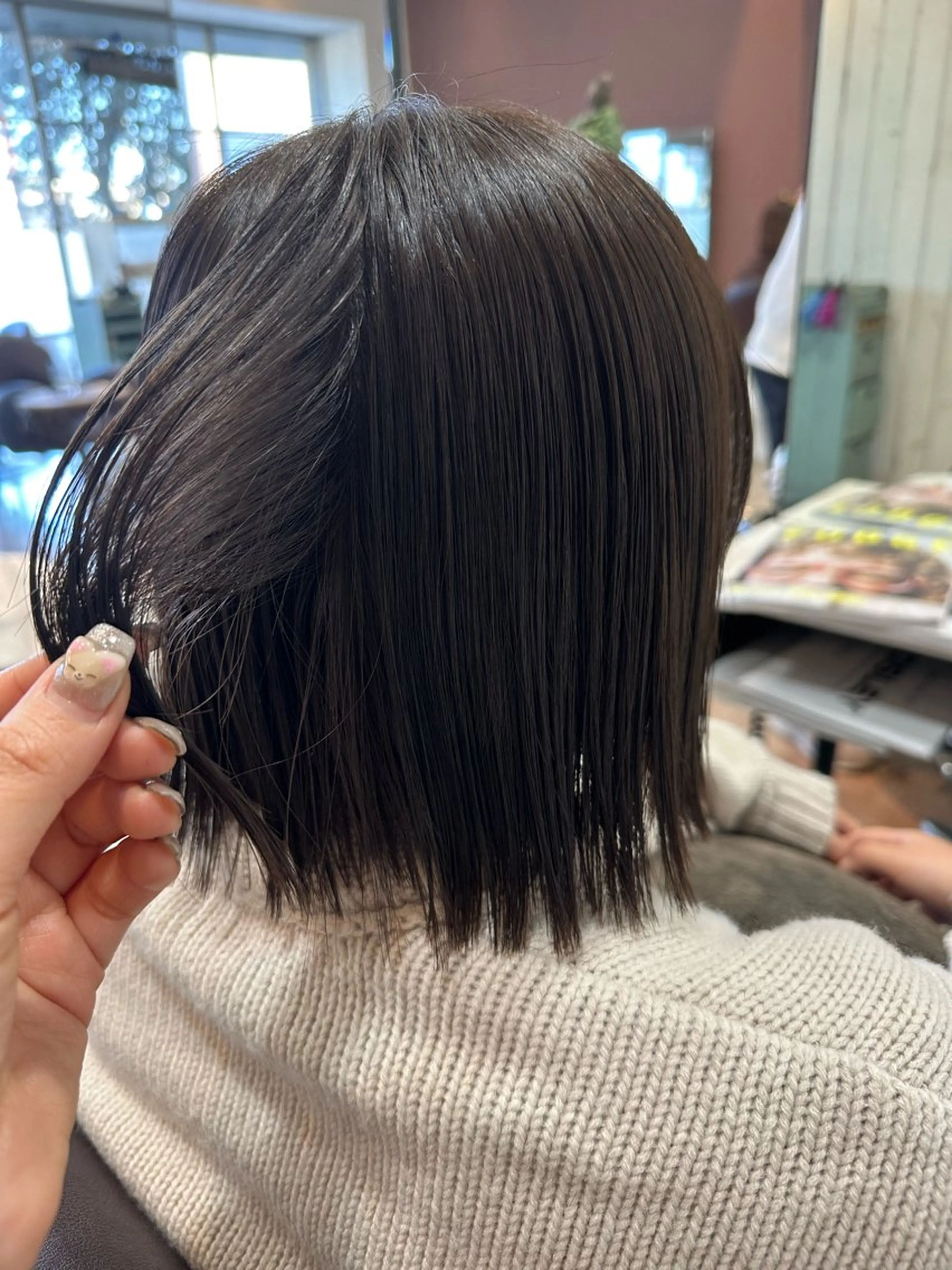 ミディアム カット ヘアカラー ツヤ髪質改善 💜れいな💜のヘアスタイル