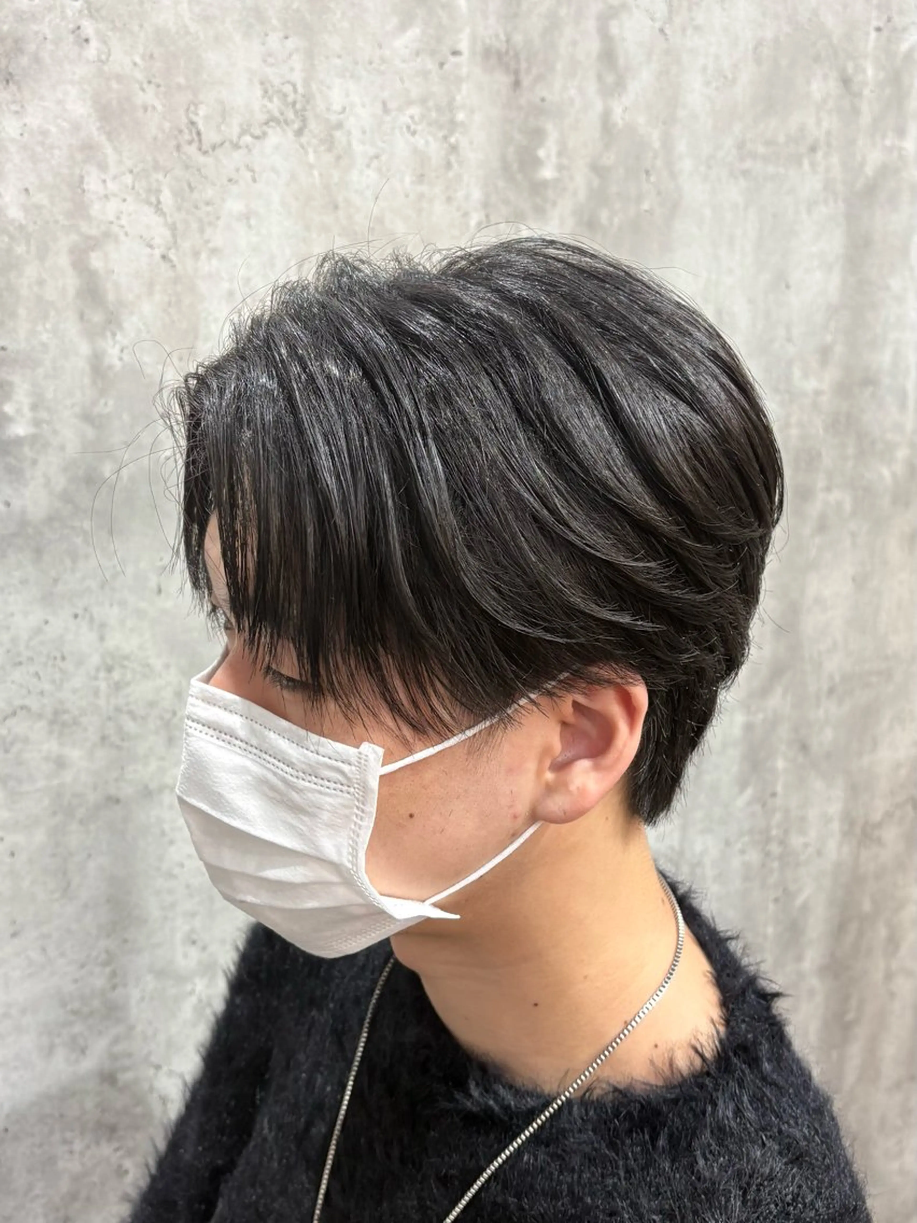 ショート パーマ メンズ マッシュ シースルーマッシュ 縮毛矯正 カット 縮毛矯正 韓国メンズヘア/ 毛流れヘア　須田龍世のヘアスタイル