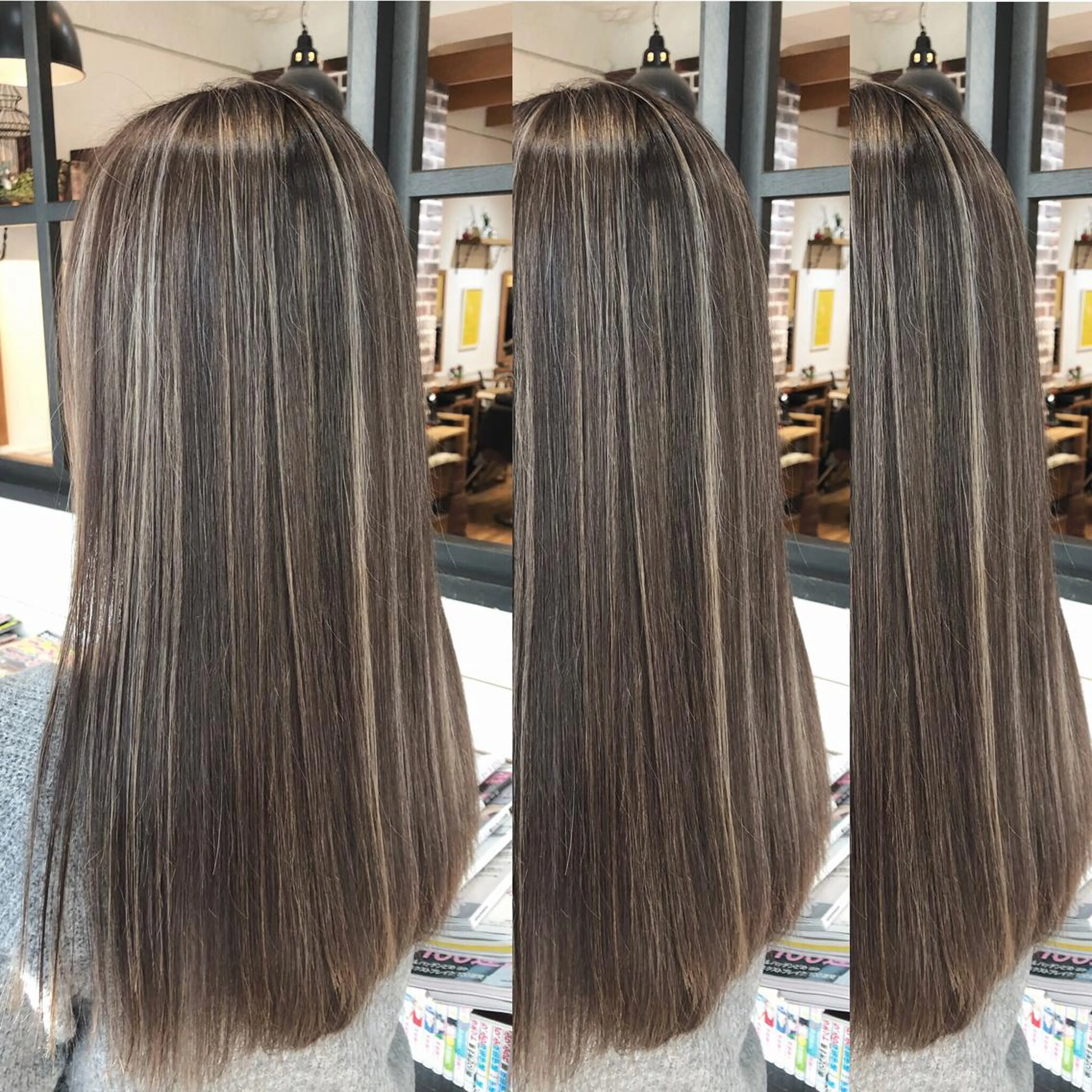 ロング カラー アディクシーカラー グレージュ ハイライトカラー ハイライト 木下大地 HAIR  Oneのヘアスタイル