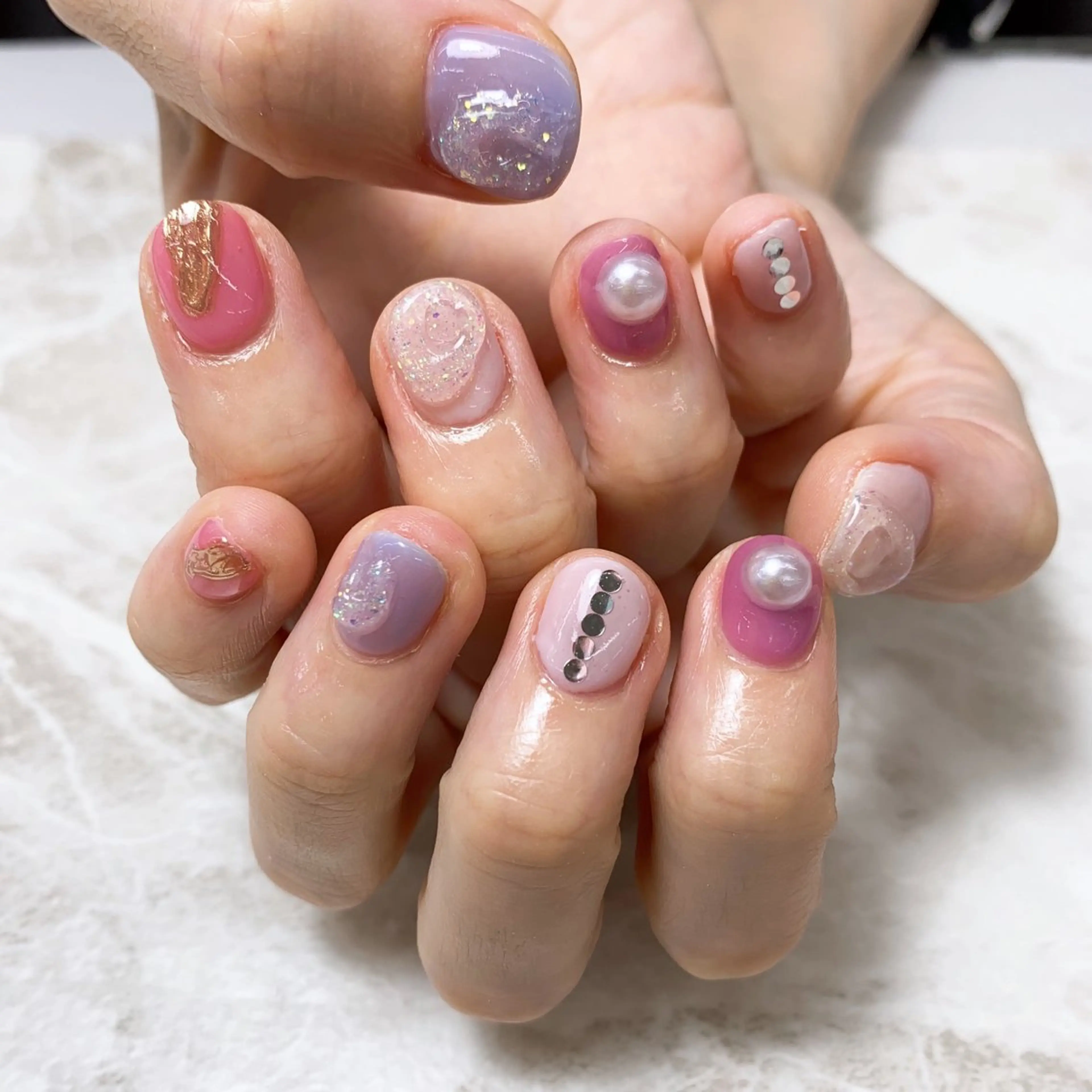 ごてごて系ニュアンスアートし放題【オフなし】★ファイル★ドライケア無料◆持込みパーツ・デザインＯＫ♪90分内アート！の写真