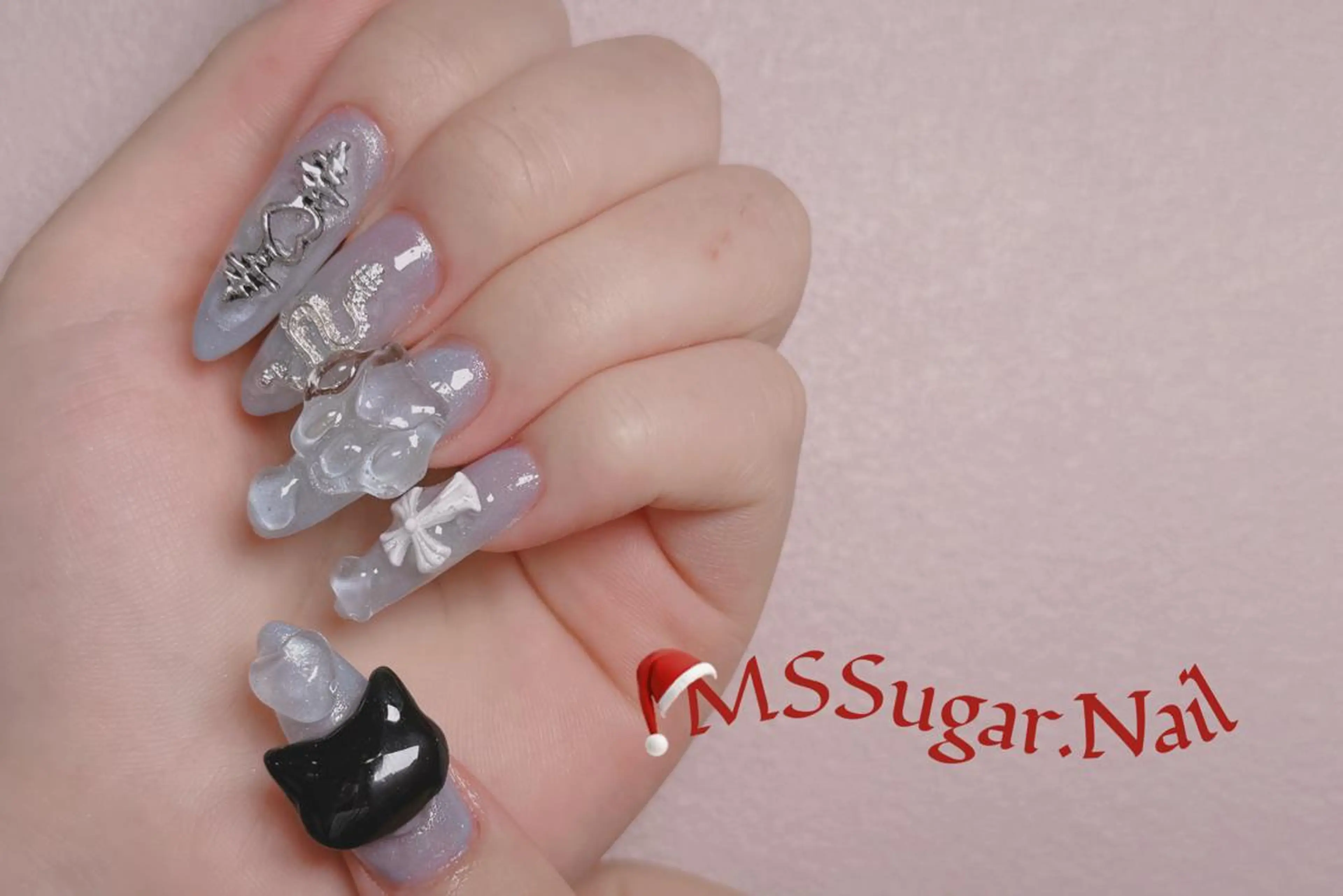 ネイル ハロウィン ロングネイル マグネットネイル スカルプネイル ネイルチップ ハンドネイル MSSugar Nailのネイルデザイン