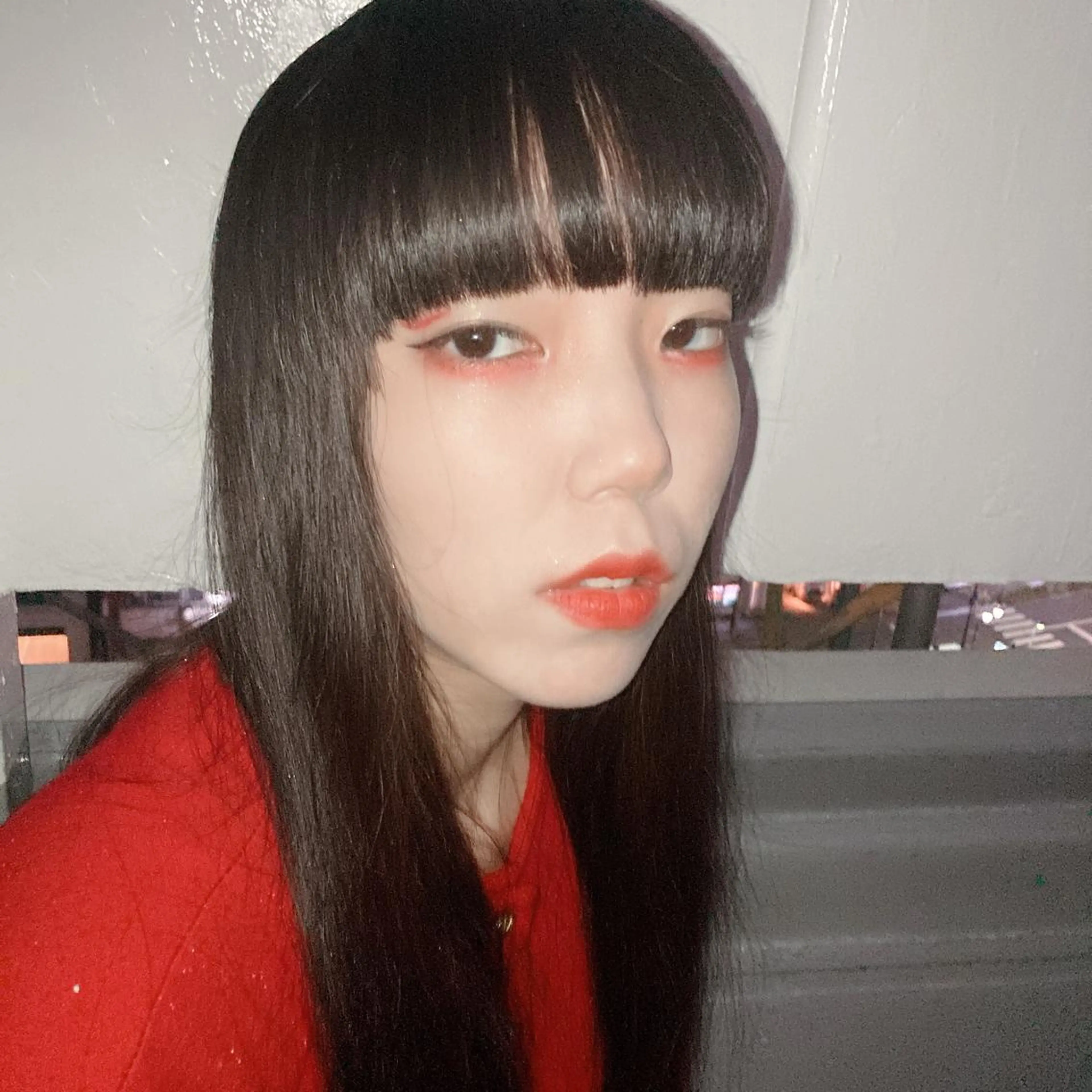 セミロング カラー ヘアアレンジ ウルフレイヤー エクステ/kokiのヘアスタイル