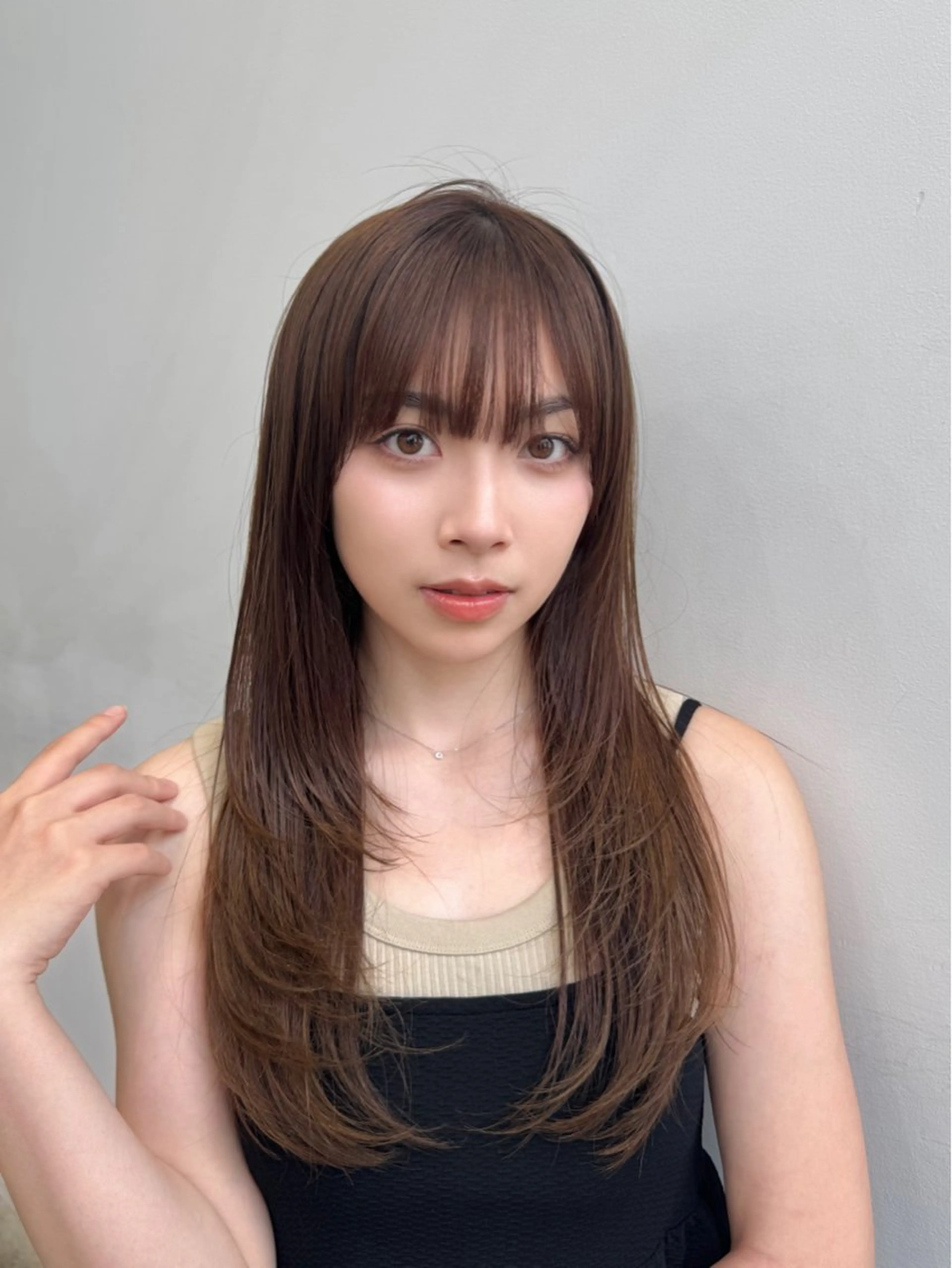 セミロング カラー ヘアカラー 🫧髪質改善/Wカラ ー 暖色 🌸桜🌸のヘアスタイル