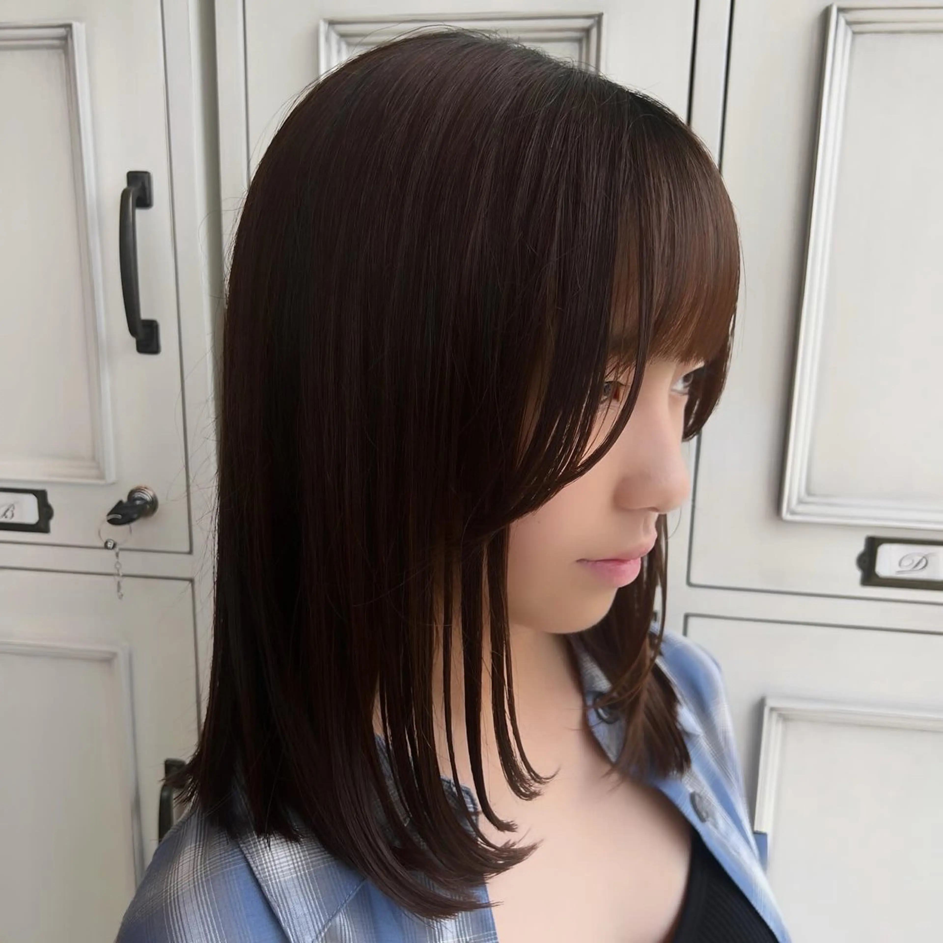 ミディアム レイヤーカット レディース特化 ナチュラル☘︎︎芹七のヘアスタイル